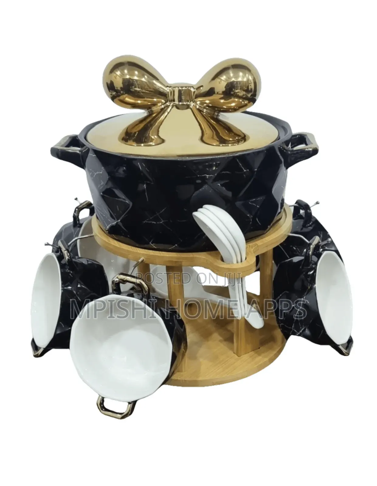 Set of 6 Ceramic Marble-Like Soup Bowls 1 Soup Touren