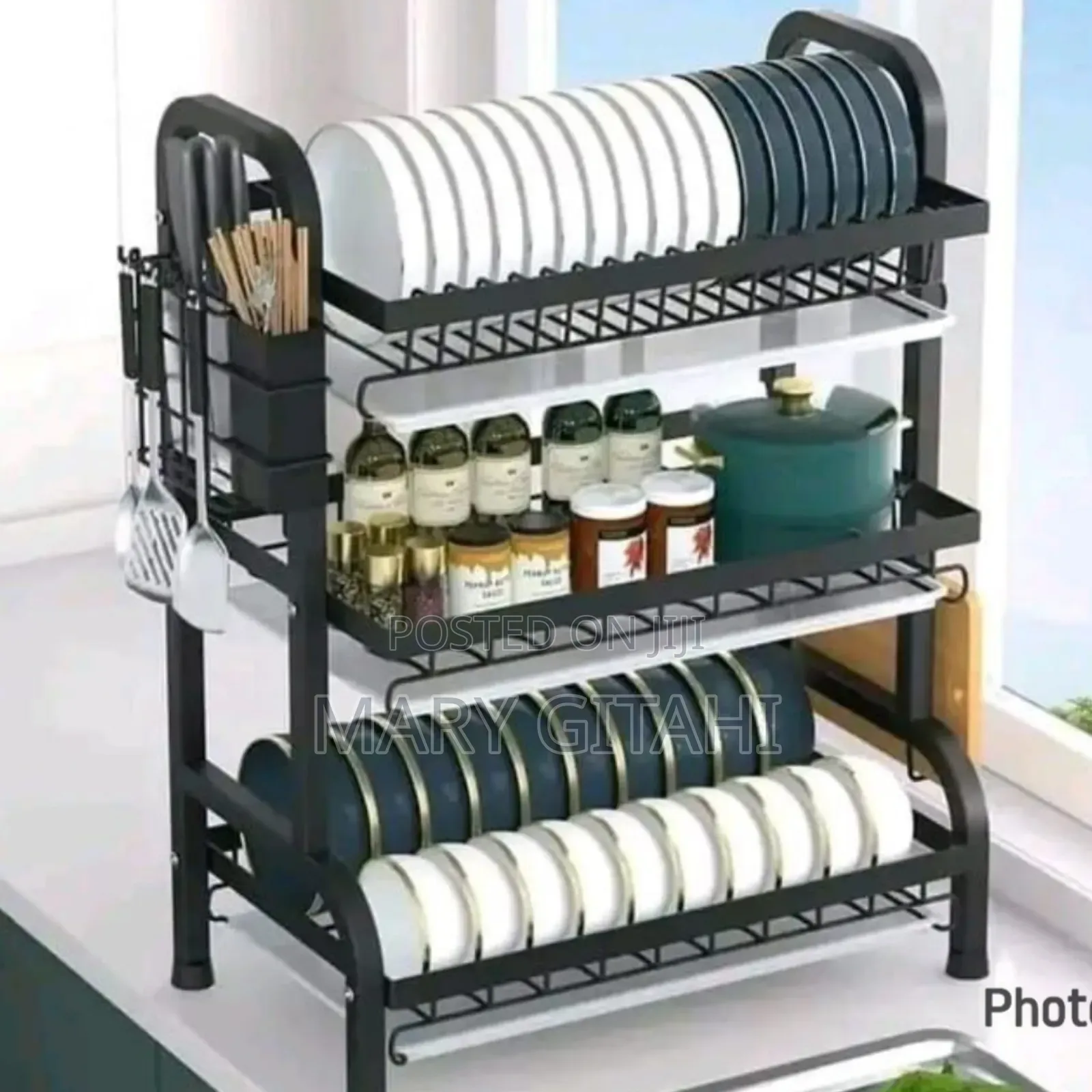 Black *3 Tier High Quality Carbon Steel Dish Rack*