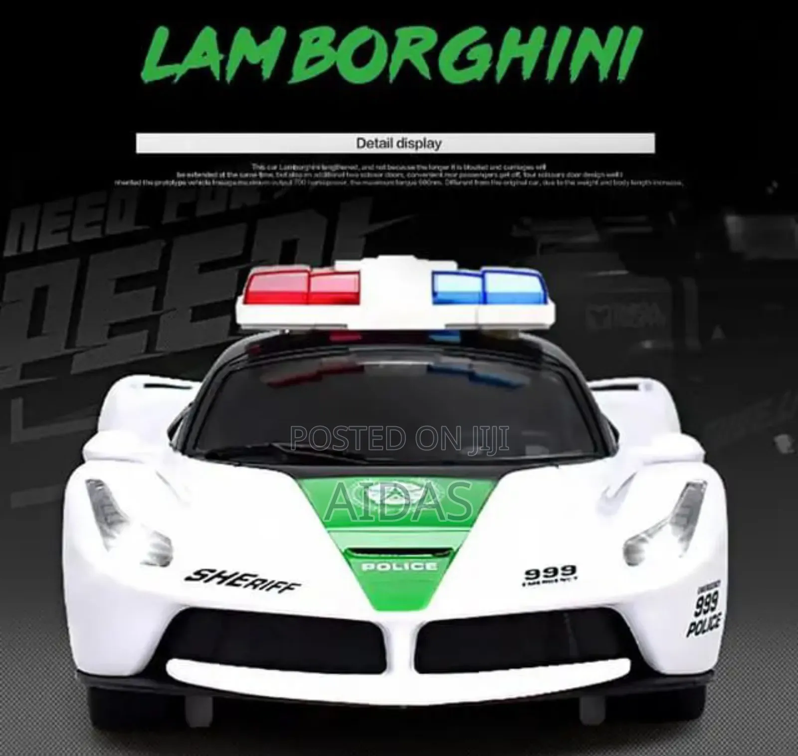 Rechargable Lamborghini Sheriff Remote Controlled Toy Car