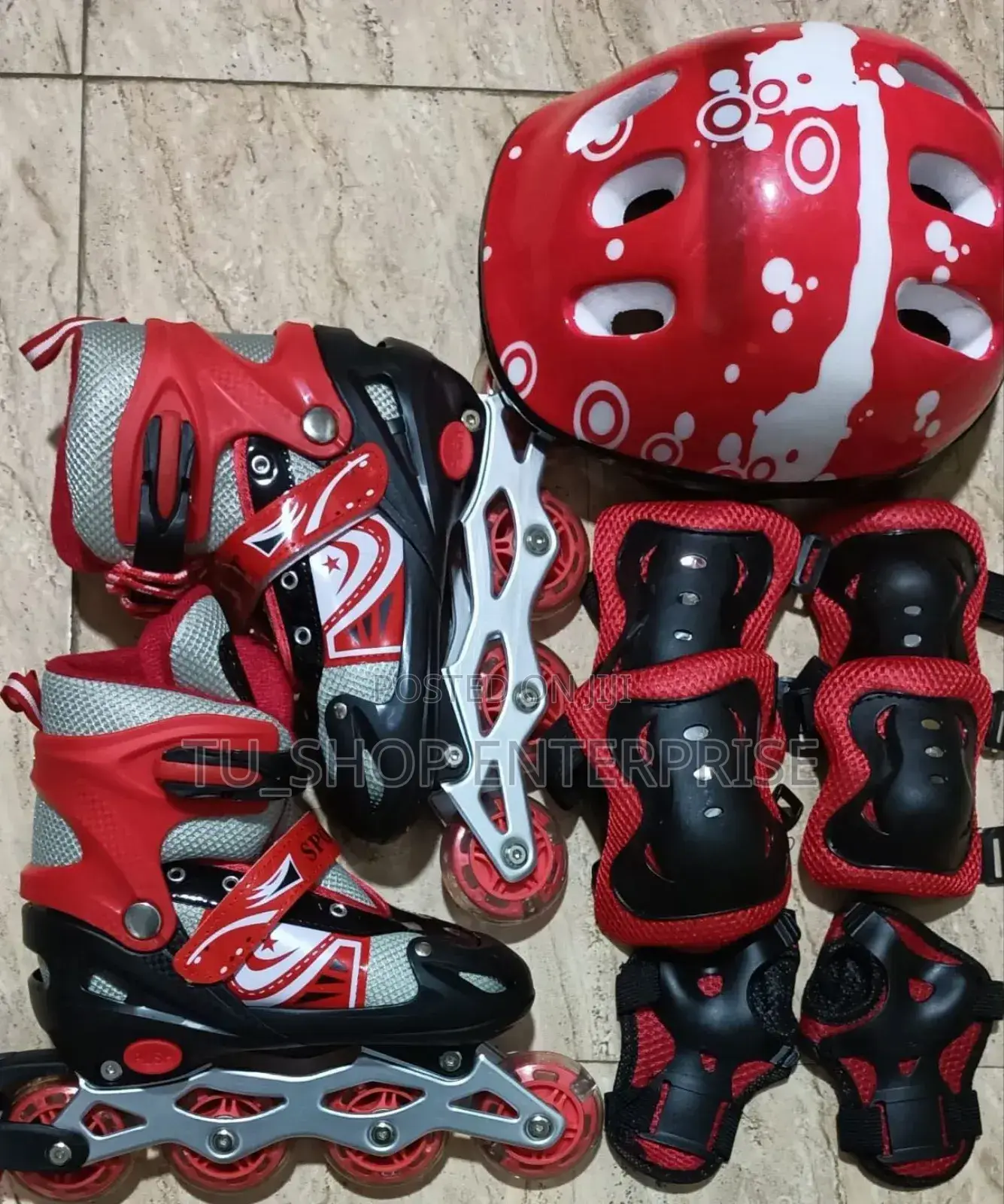 Skating Shoes With Guards and Helmet!! We!