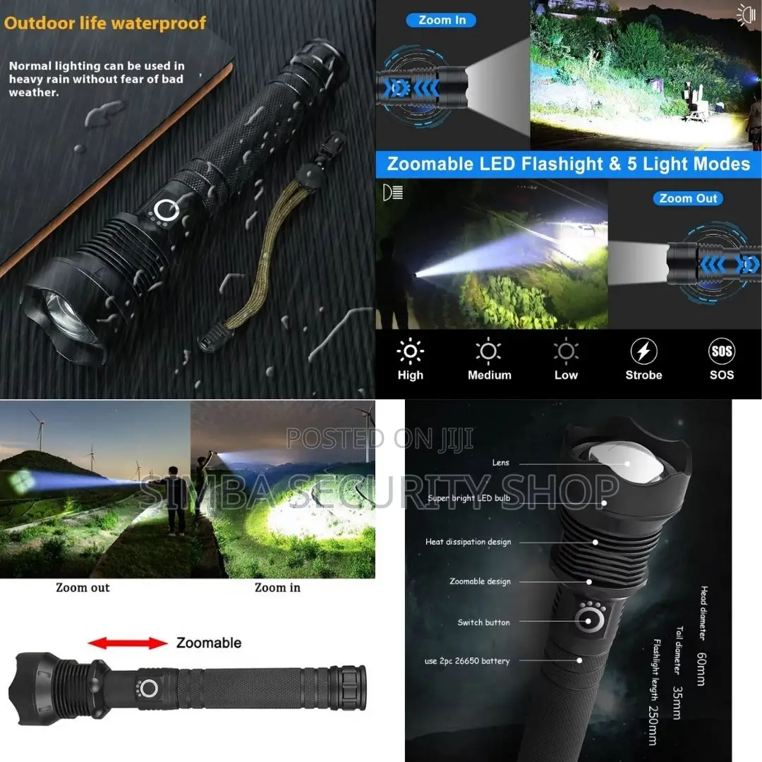 Very Bright Torch Model P70 Flash Light 2000 Lm Charging