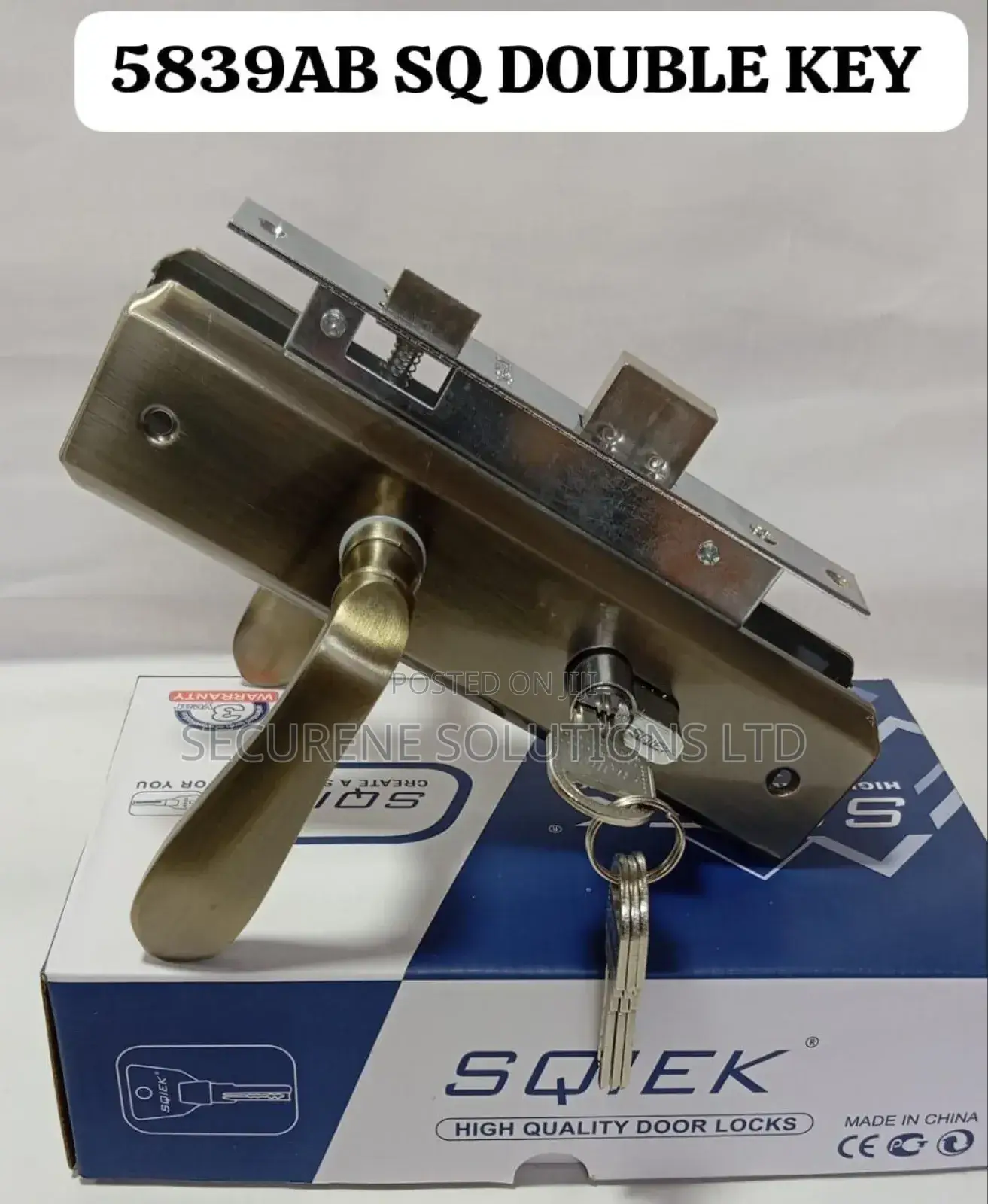 Sqek 5839ab Sq Double Key Door Lock