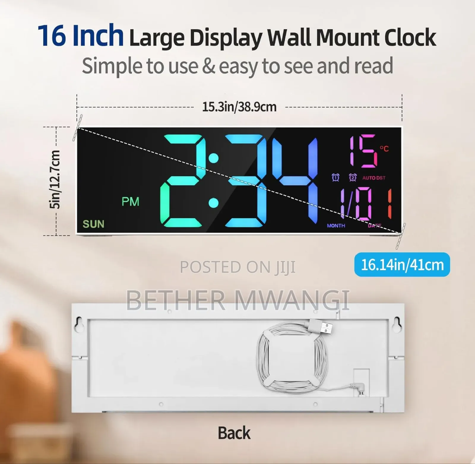 Large Digital Wall Clock With Remote Control in Kenya