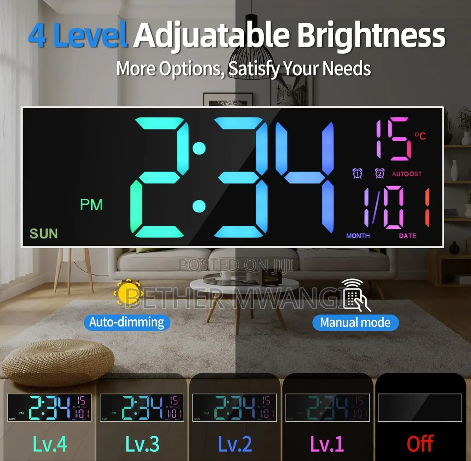 Large Digital Wall Clock With Remote Control in Kenya