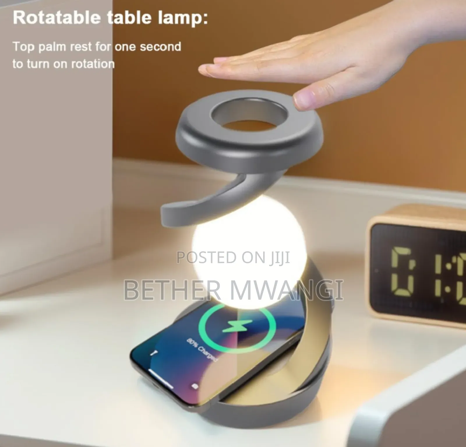 Rotating Motion Sensor Lamp With Wireless Charger In Kenya