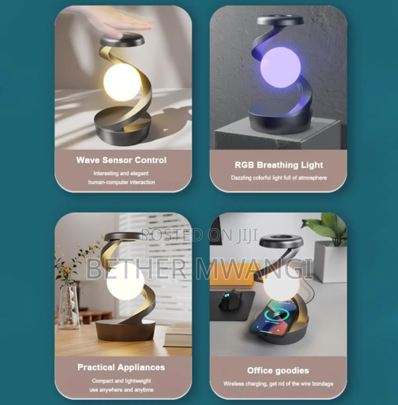 Rotating Motion Sensor Lamp With Wireless Charger In Kenya