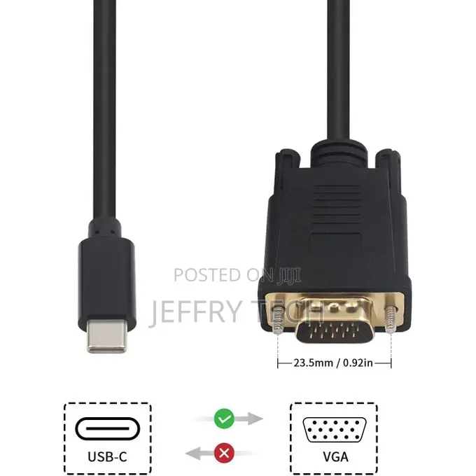 Usb 3.1 Type C to Vga Male Cable 1.50m, Usb-C to Vga Adapter