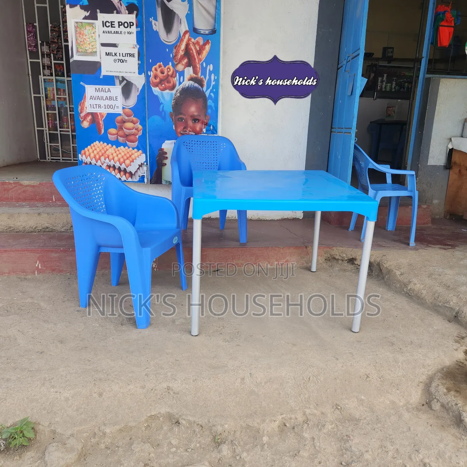 Square Plastic Table With 2 Easy Plastic Chairs