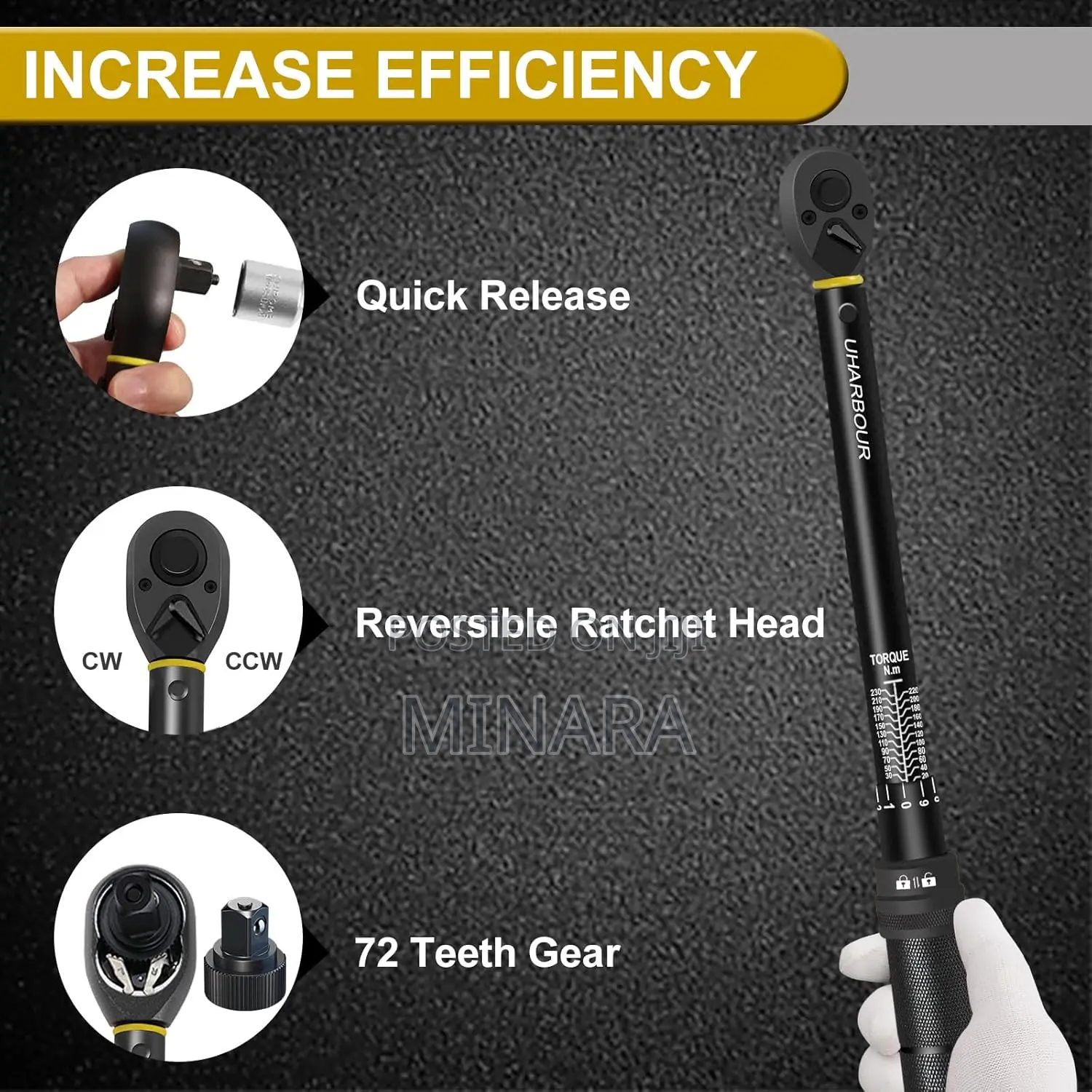 1/2" Inch Drive, Torque Wrench, Adjustable Micrometer