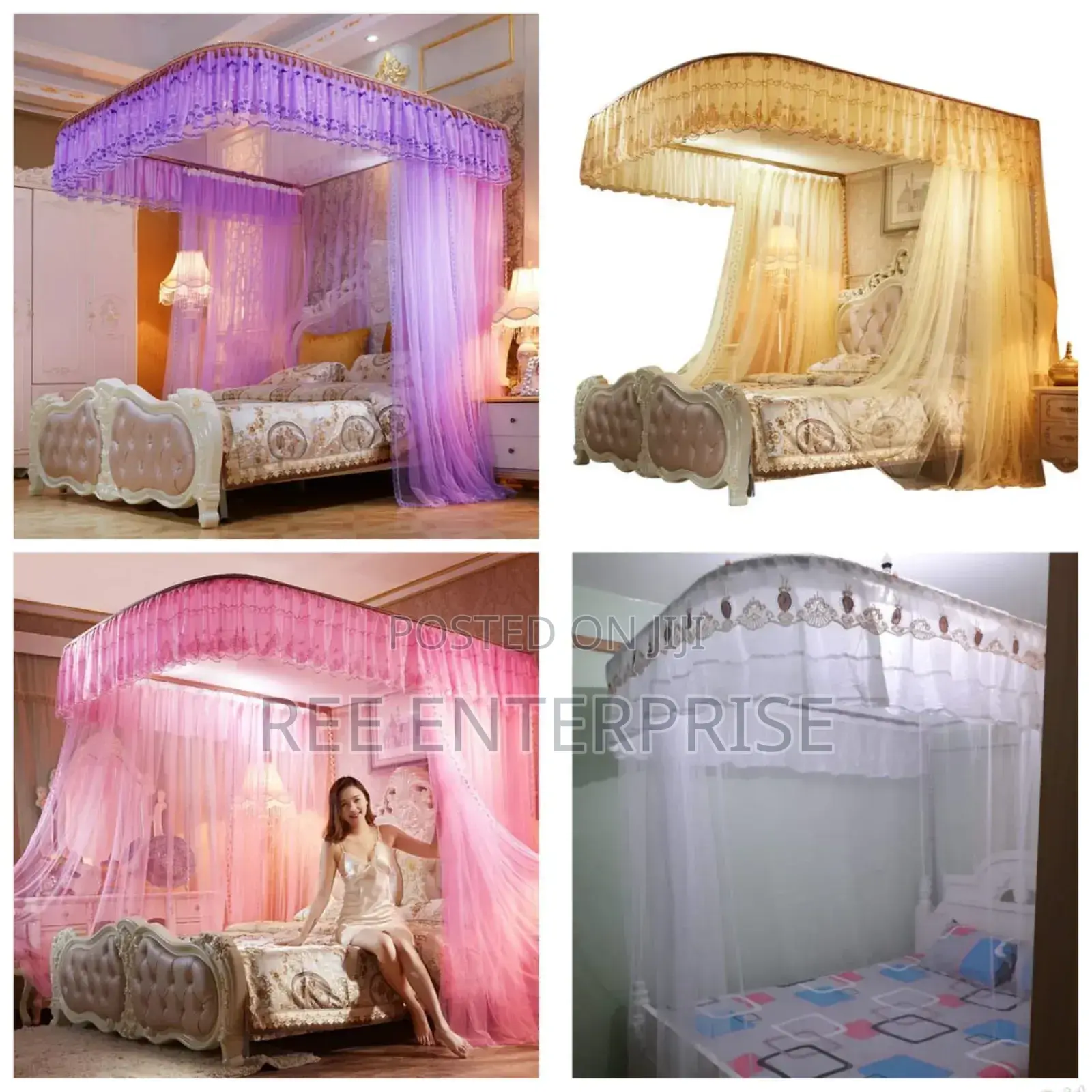 Two Stand Rail Mosquito Net With Sliding Rails
