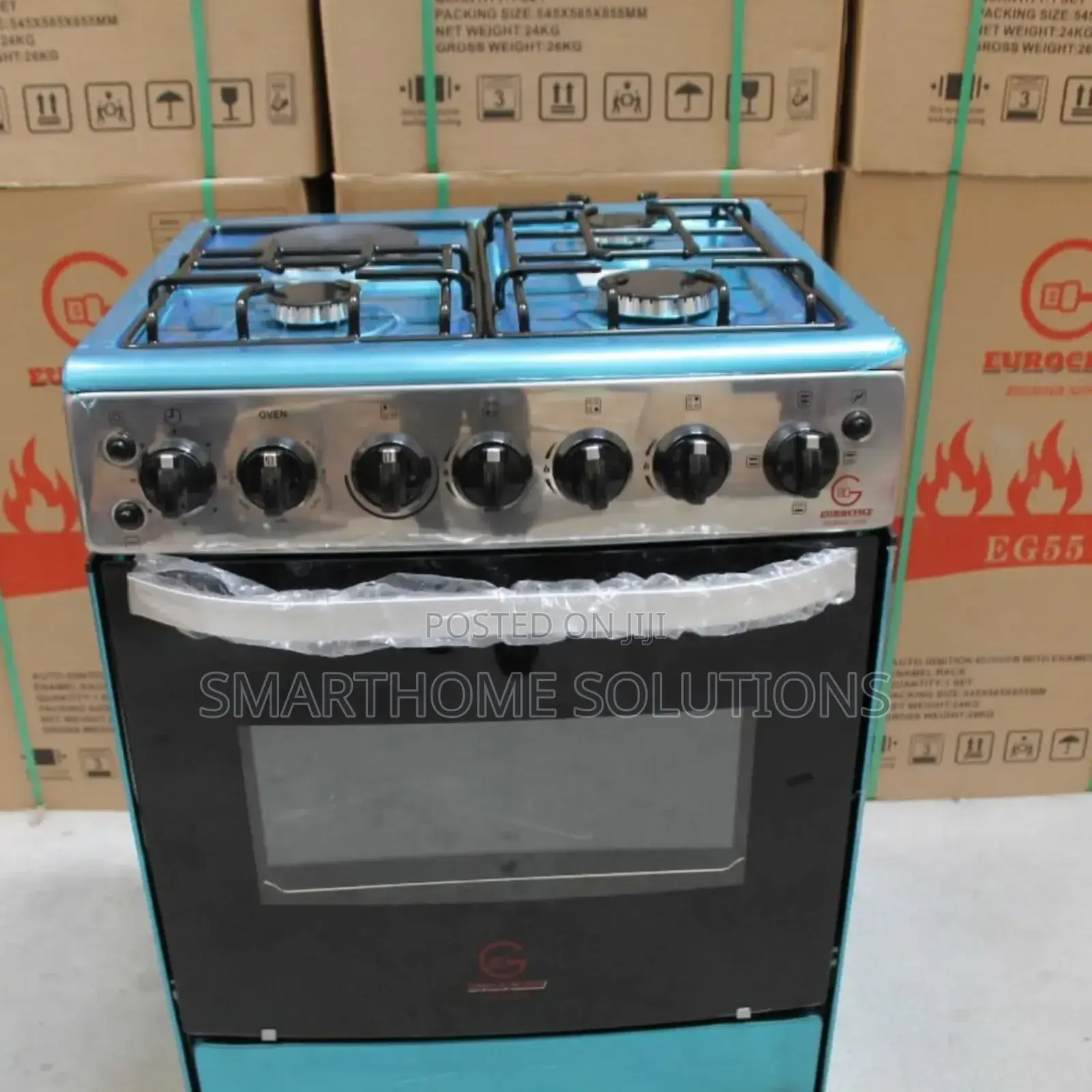 60*65 Eurochef 3 Gas +1 Electric Cooker With Electric Oven