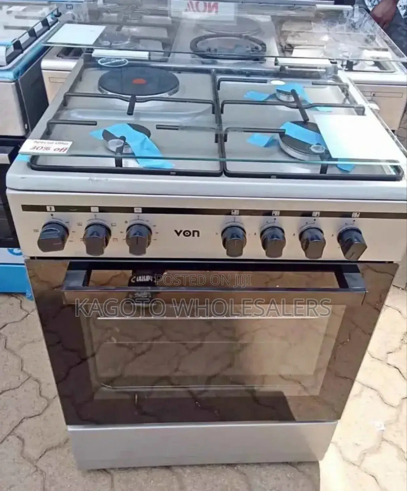 Silver 3+1 Electric Oven Von Gas Cooker