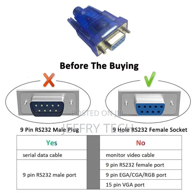 Usb to Rs232 Serial Adapter, 9-Pin Db9 Female