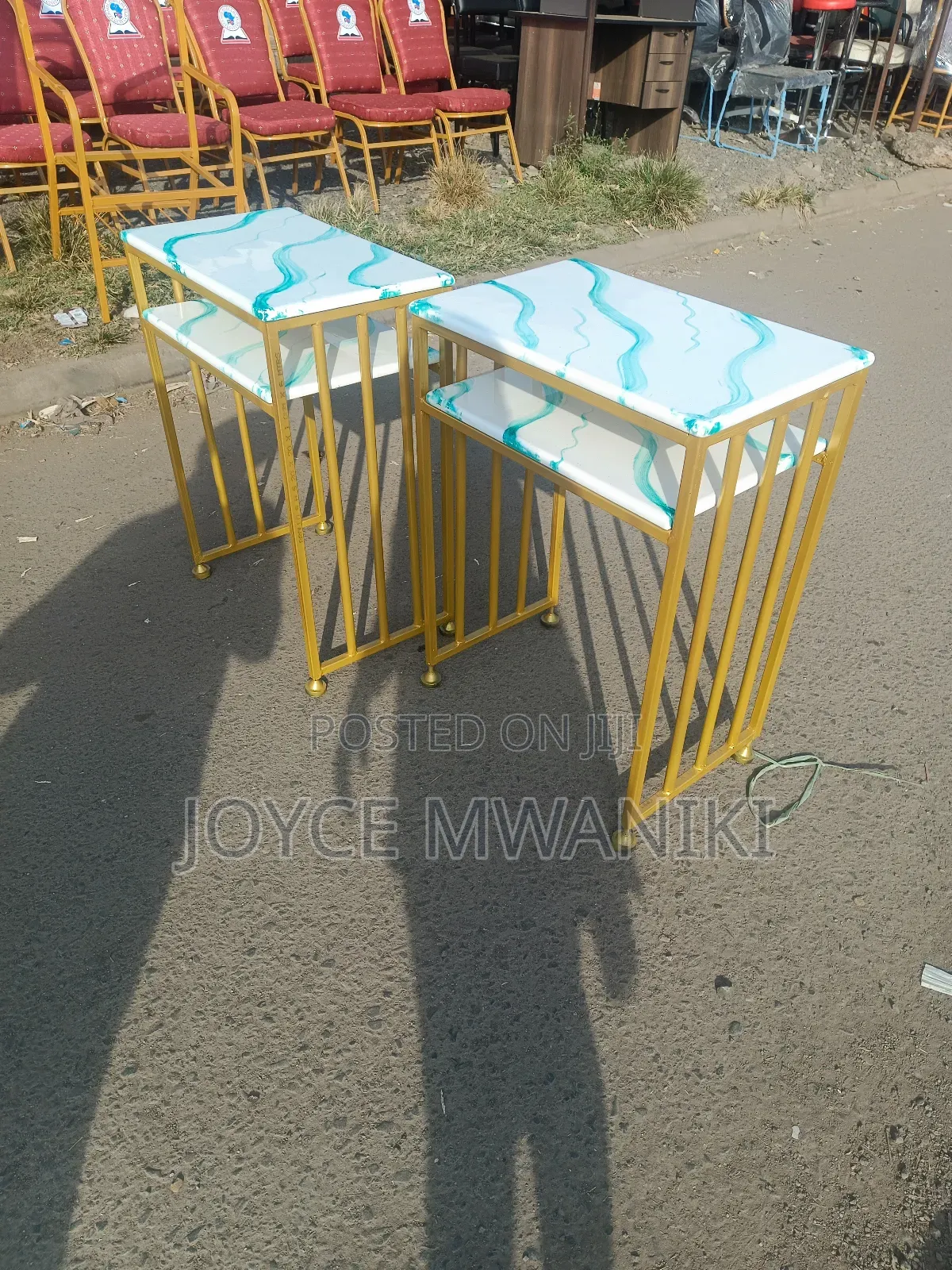 Manicure Marble Tables, White and Green 