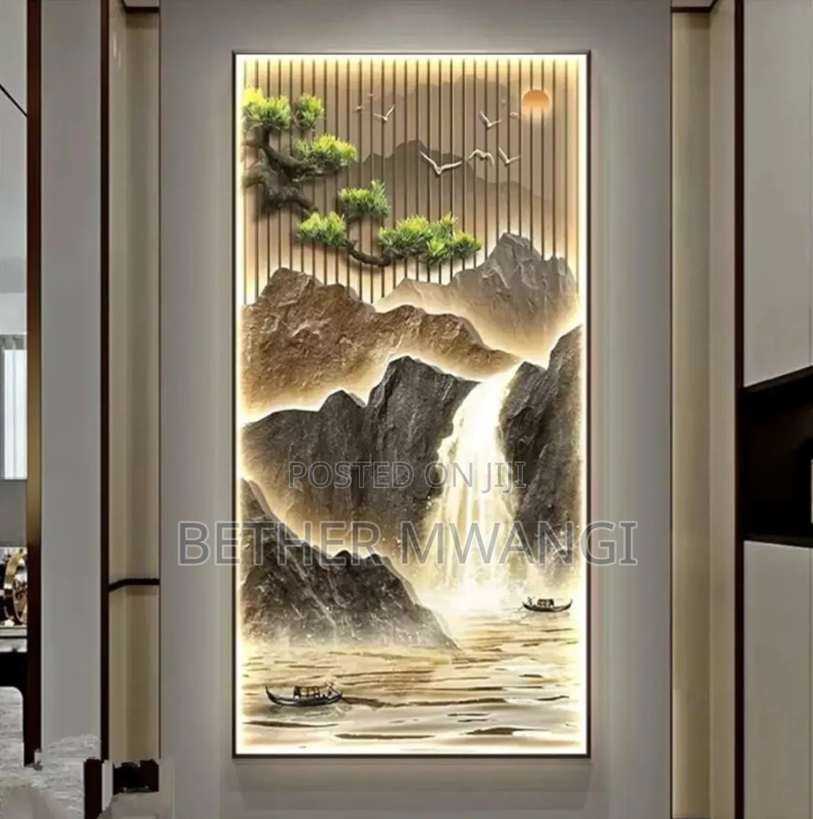 3d Led Premium Waterfall Crystal Wall Painting in Kenya
