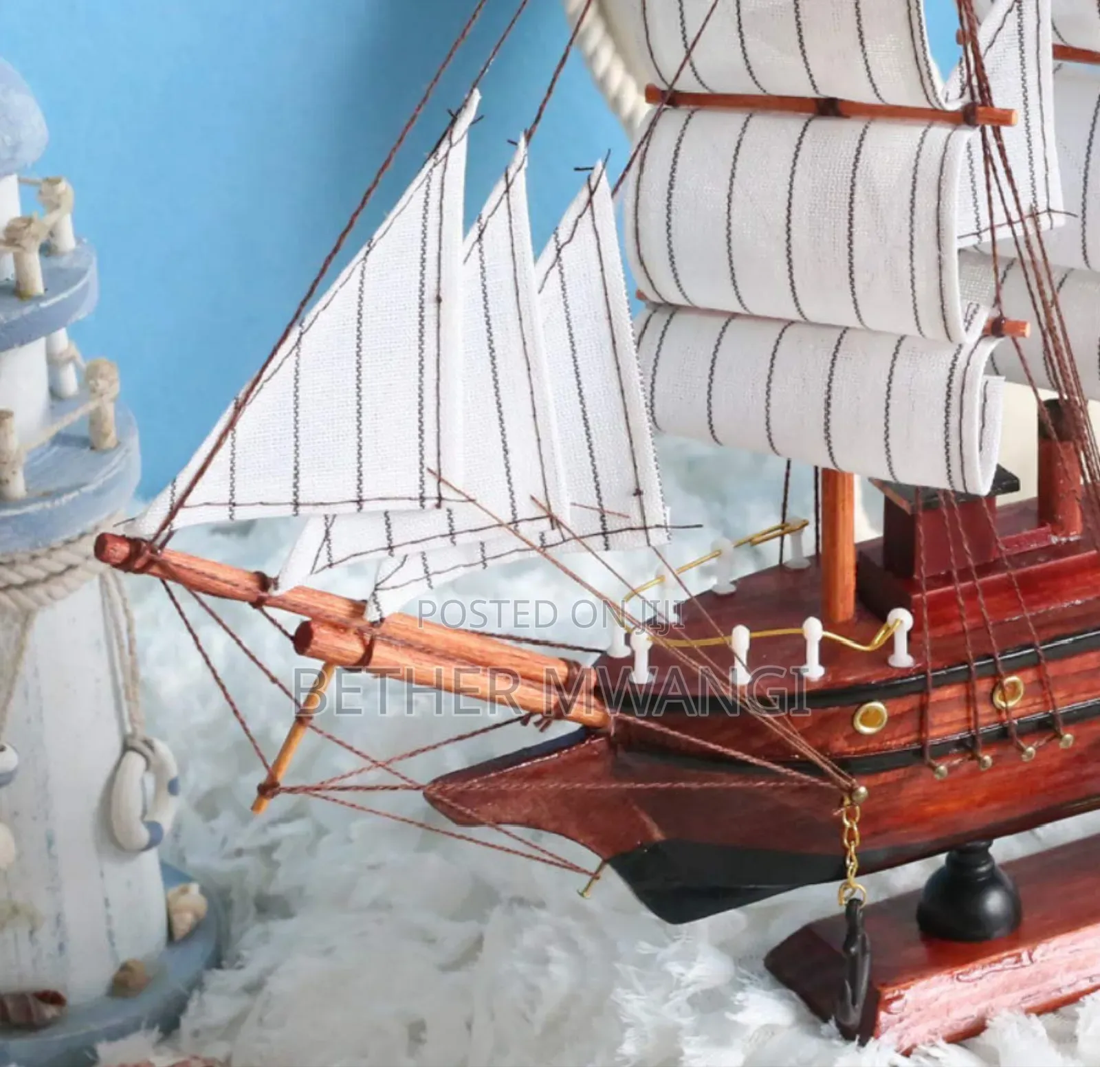 Vintage Sailing Ship Model Statue in Kenya
