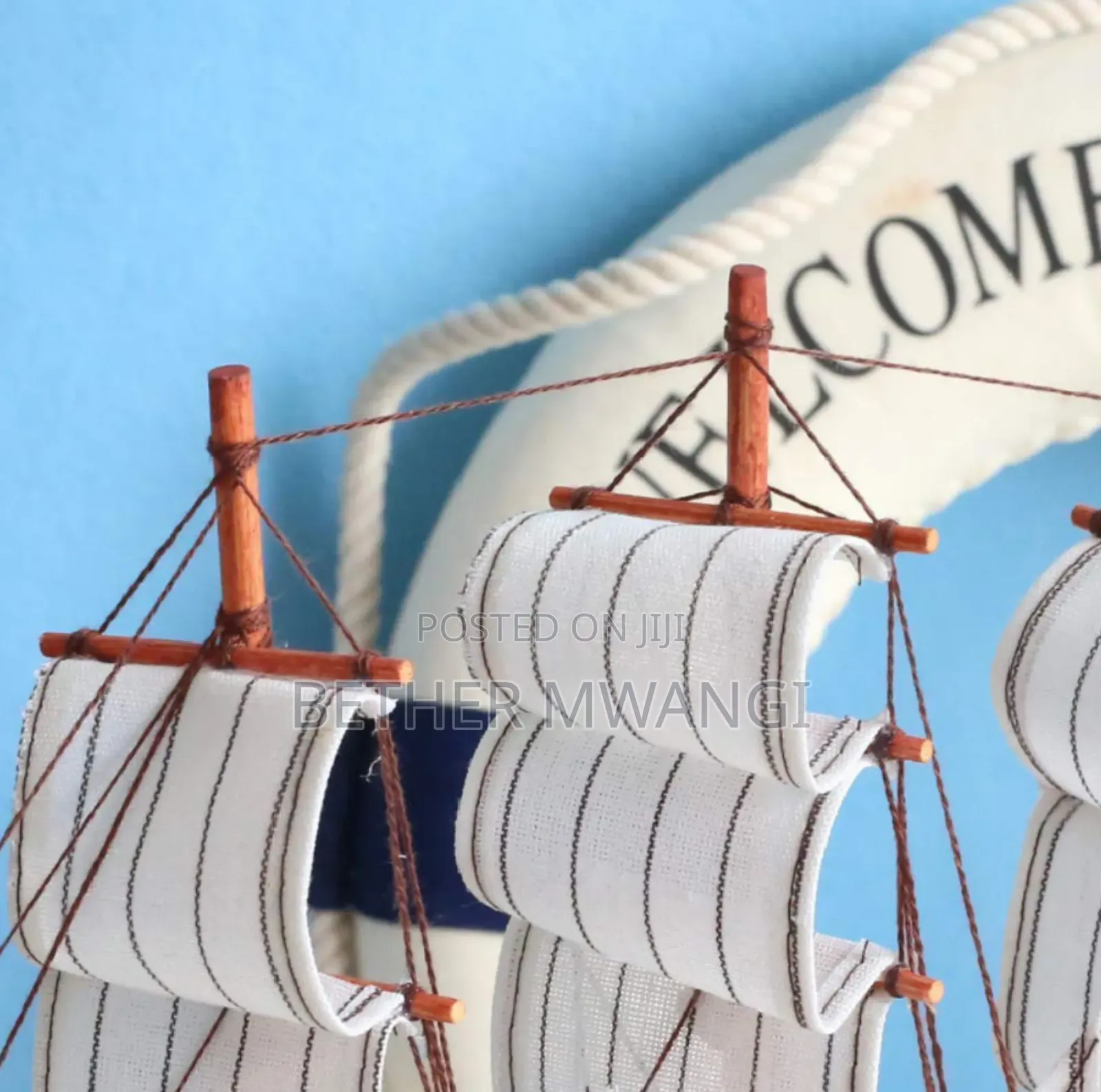 Vintage Sailing Ship Model Statue in Kenya