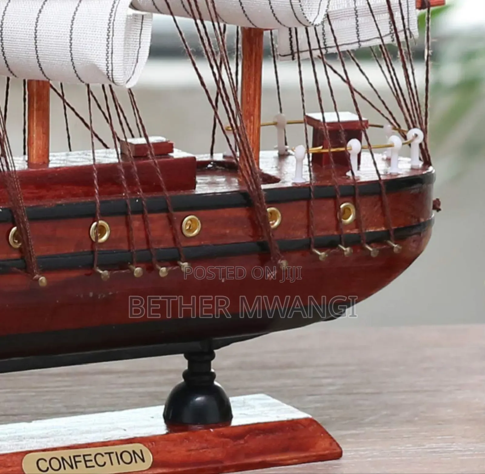 Vintage Sailing Ship Model Statue in Kenya
