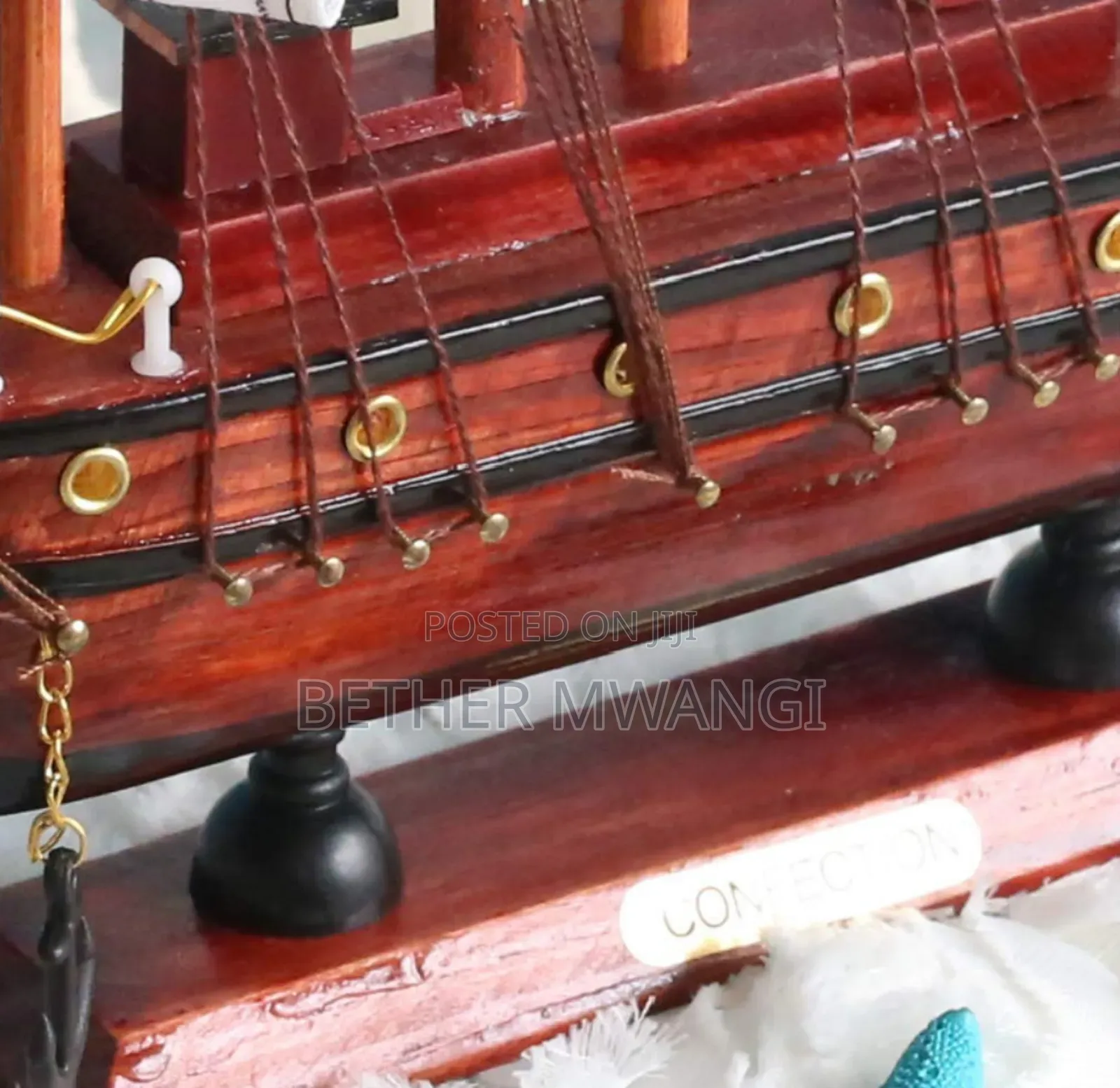 Vintage Sailing Ship Model Statue in Kenya