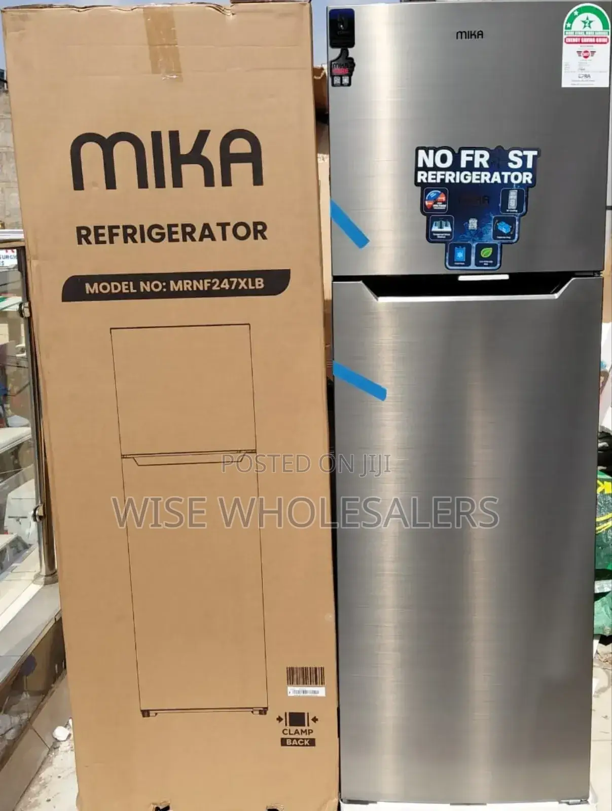 247 Litr Mika  Fridge Double Door Top Mount Freezer No Frost