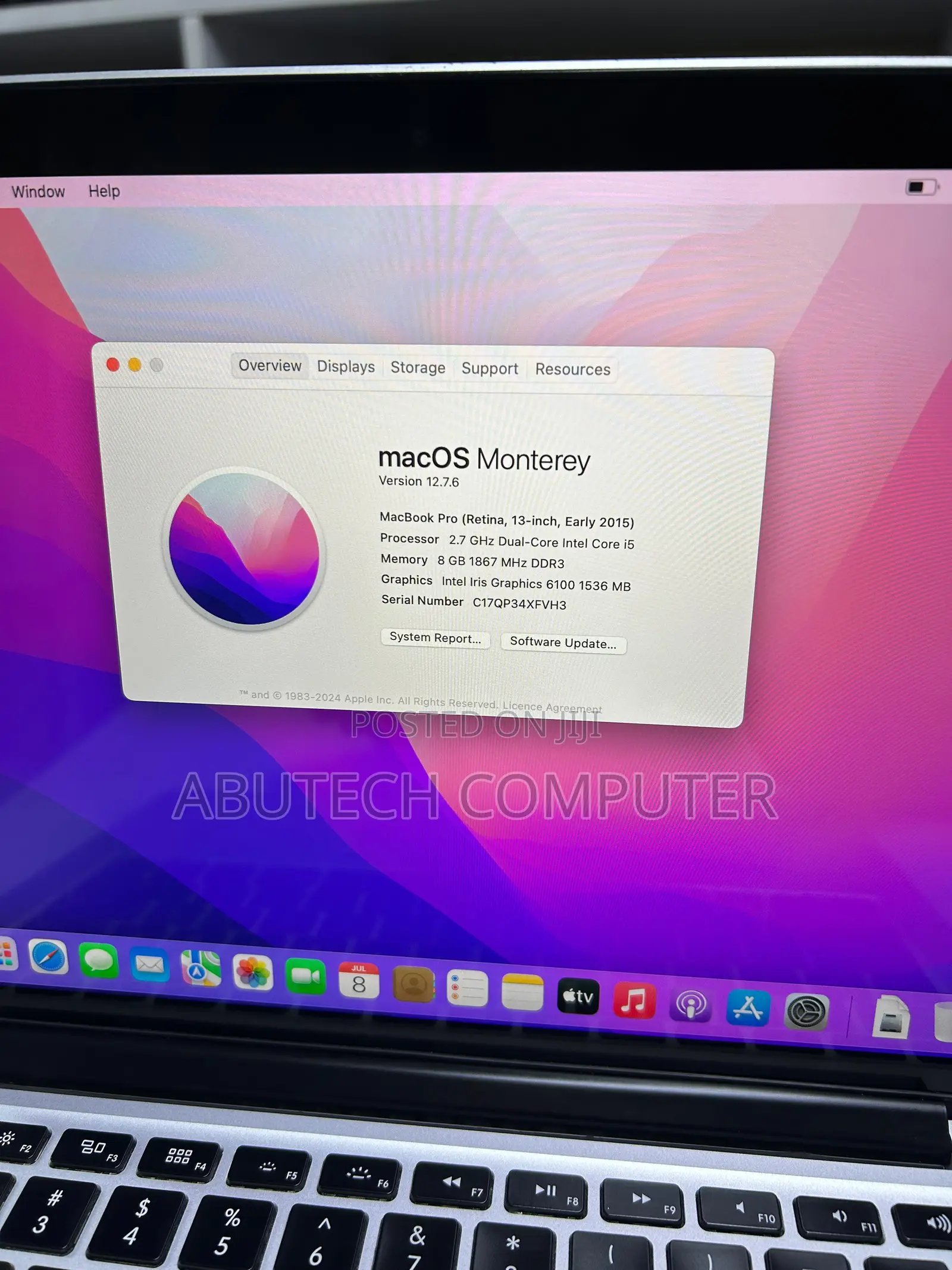 Laptop Apple MacBook Pro 2015 8GB Intel Core I5 SSD 256GB