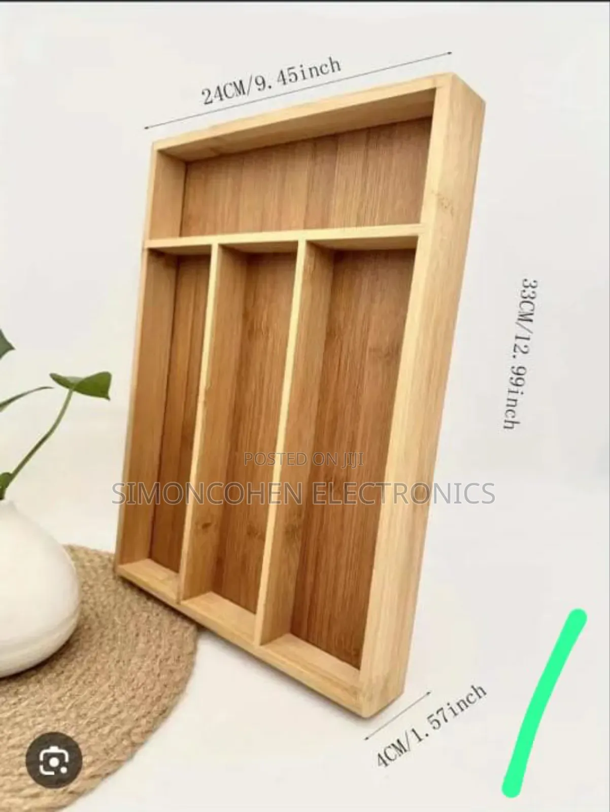 Fixed Bamboo Drawer Cutlery Organizer