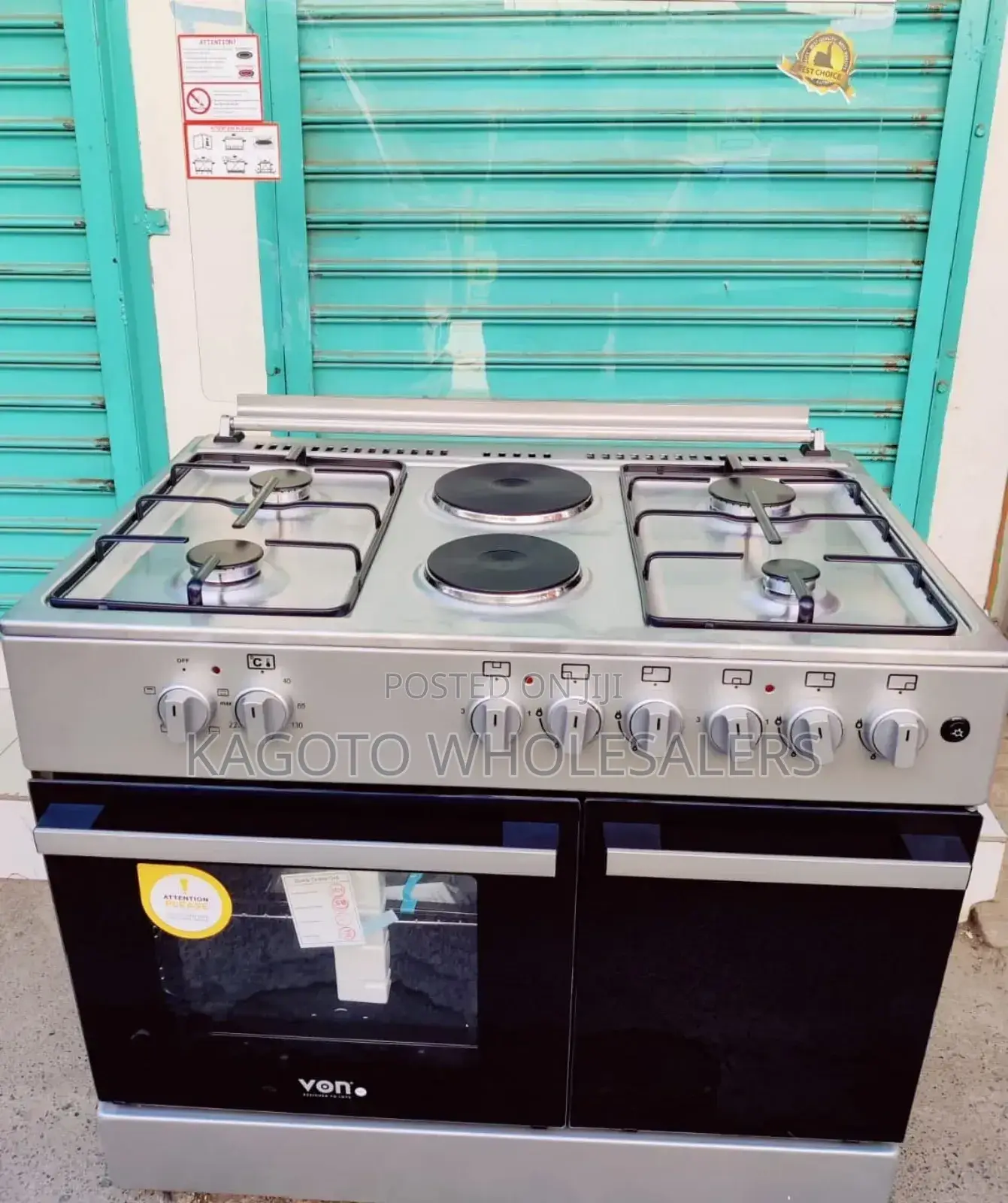 60*90 Von 4+2 With Gas Compartment Standing Cooker