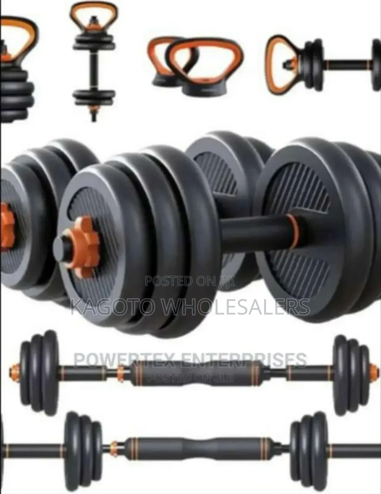 With Barbell. 30kgs 6in1 All in One. Dumbells