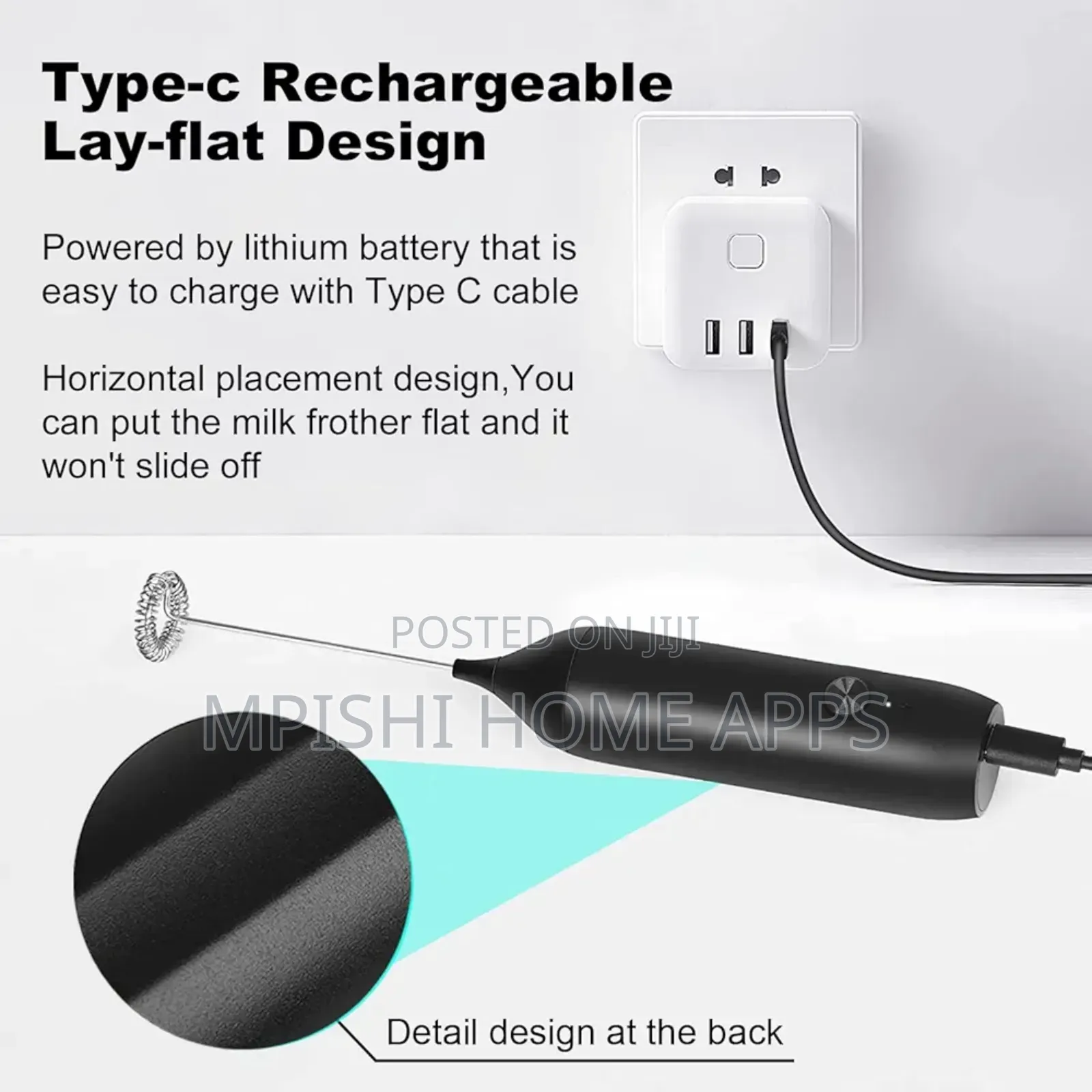 Rechargeable Milk Frother 3 Speeds