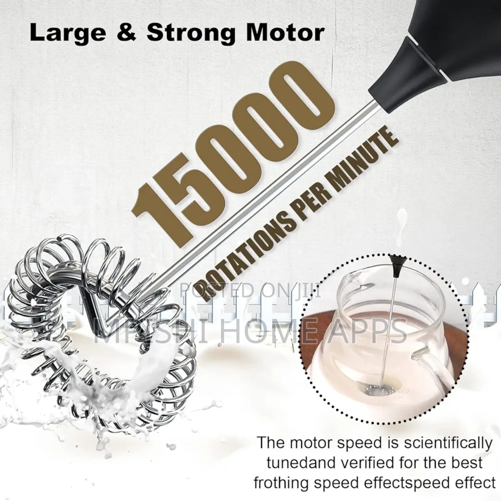 Rechargeable Milk Frother 3 Speeds