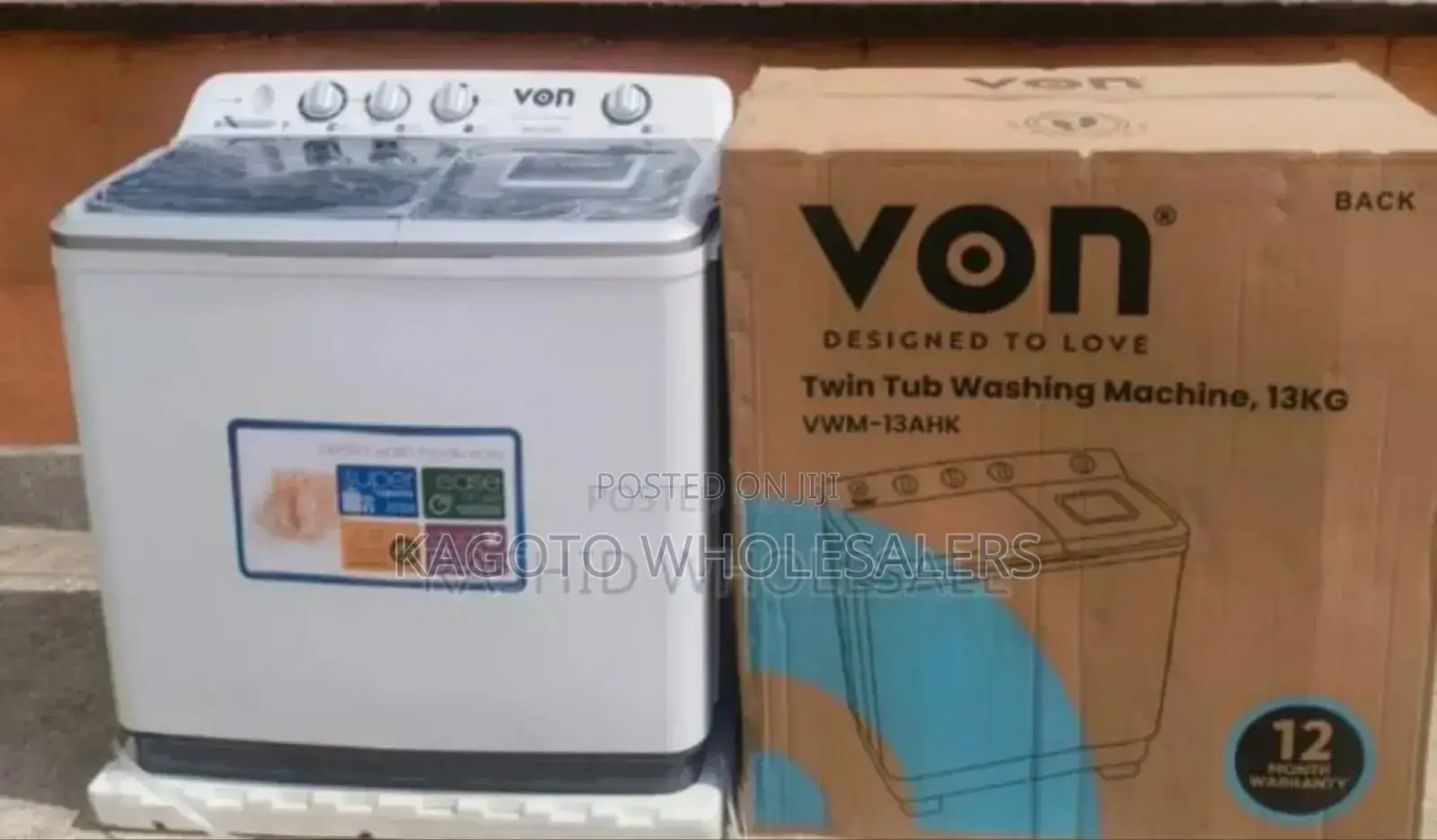 Digital Von 10kgs Twin Tab Washing Machine