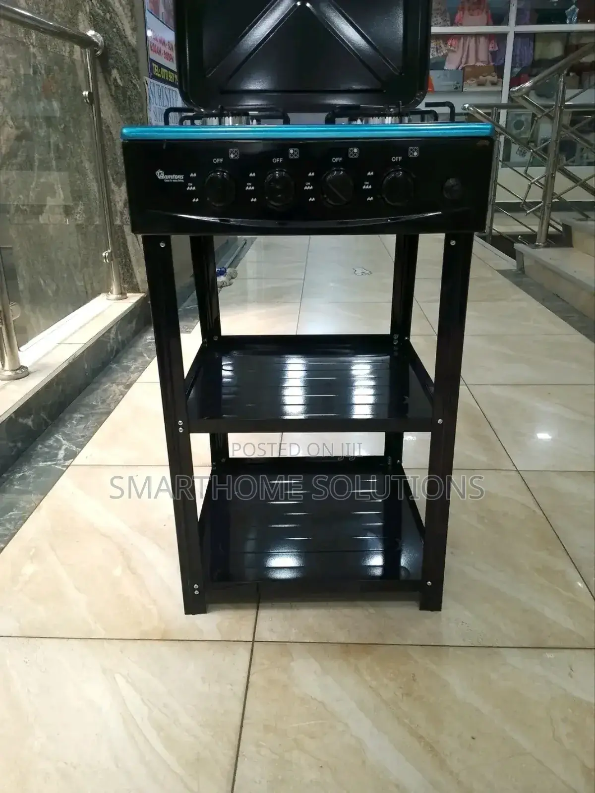 Ramtons 4-Burner Gas Cooker With Utility Shelves