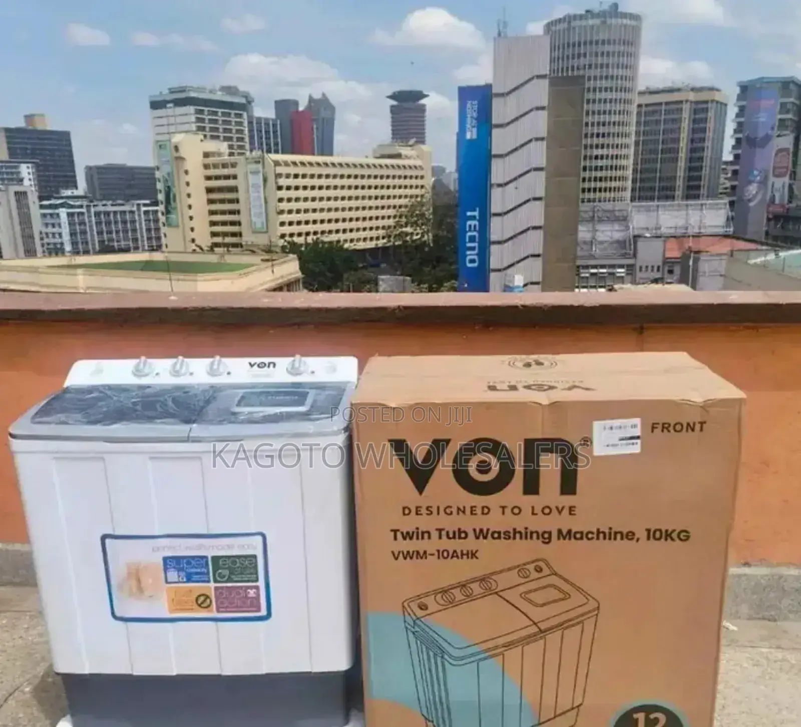 Von 10kgs Semi Auto Washing Machine Vn10kg