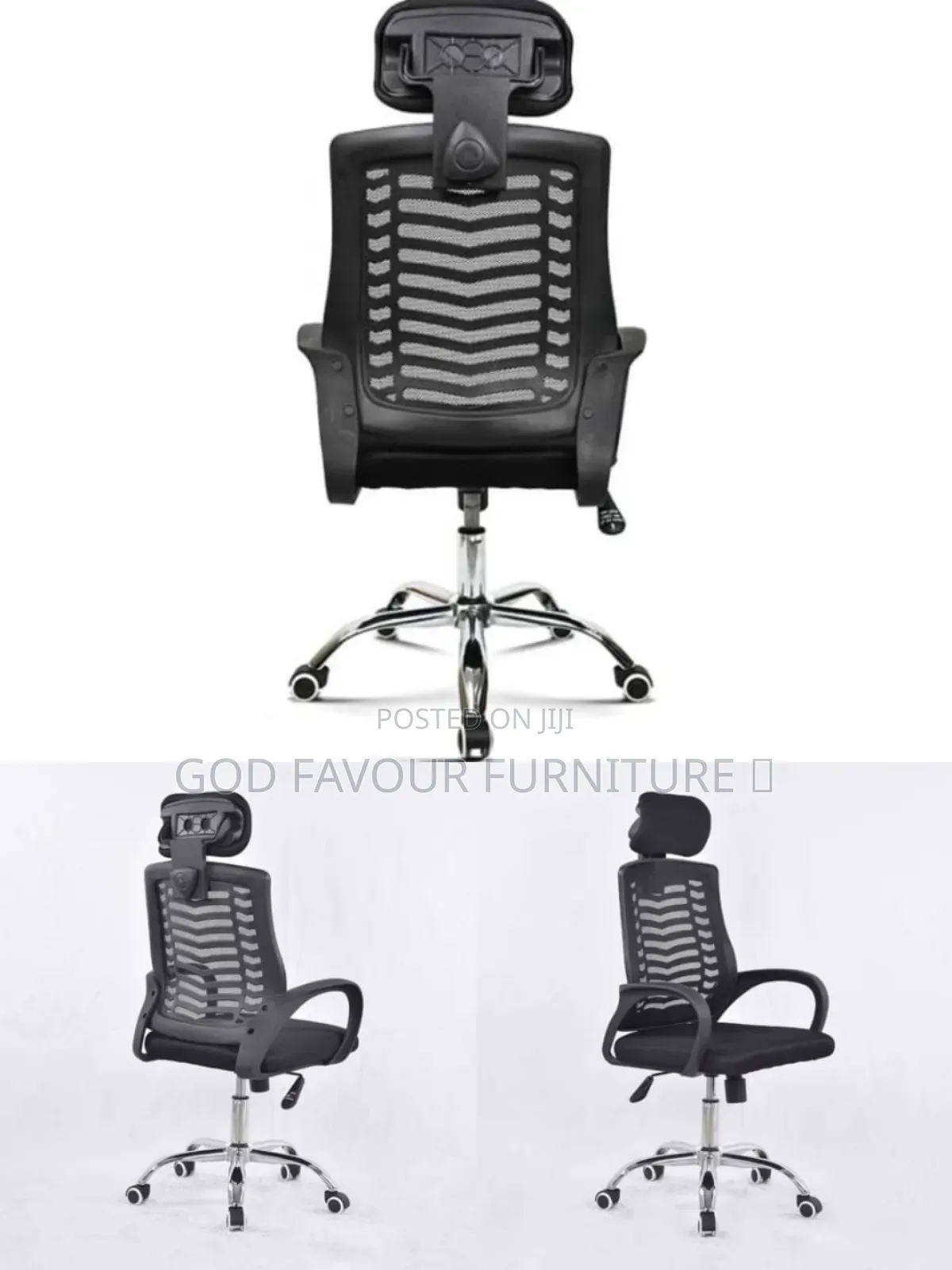 Brand New Swivel Black Headrest Office Chair Bvc4r