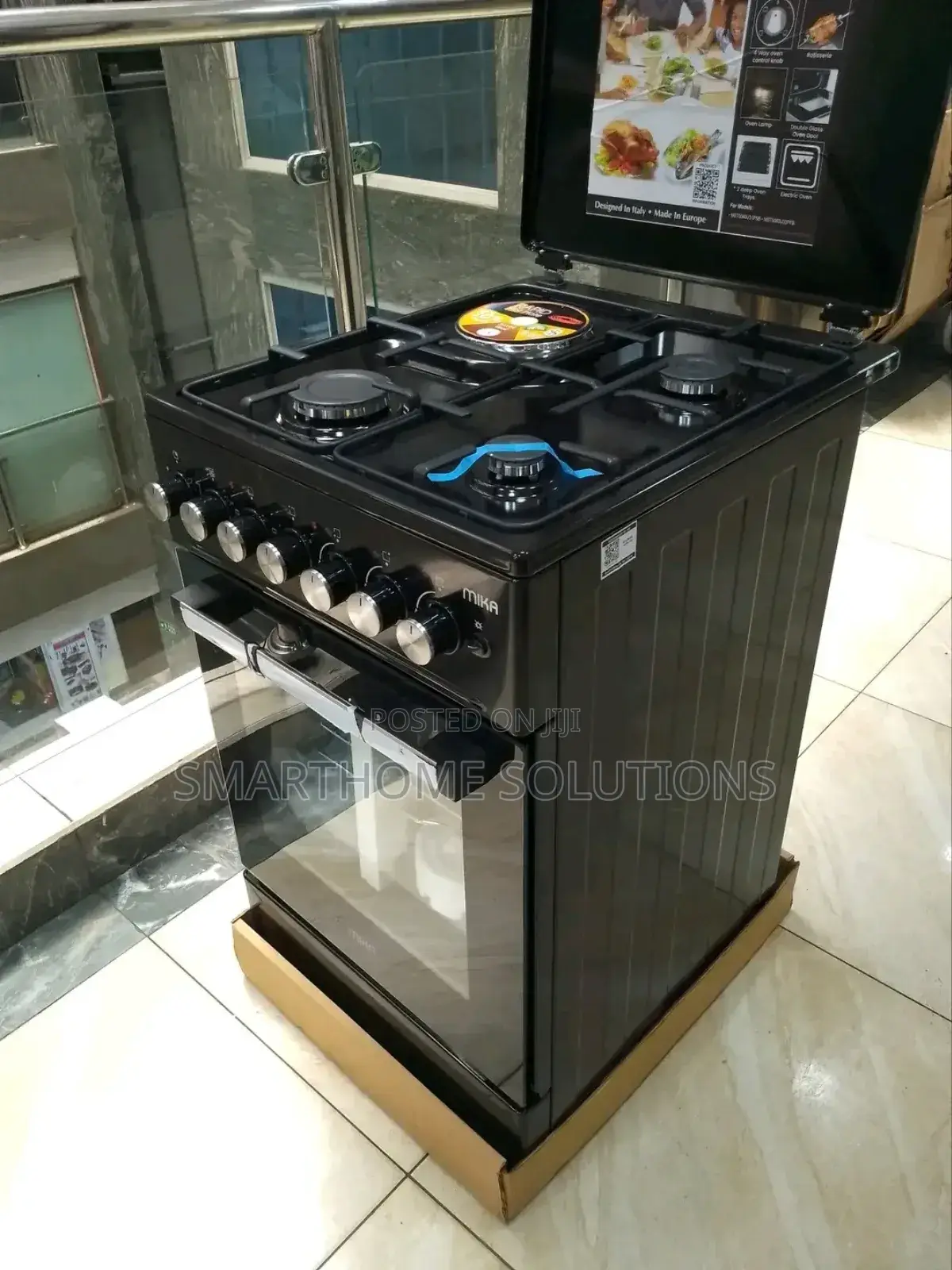 Mika Cooker, 50×60, 3g+1e, 4 Function Electric Oven, Black