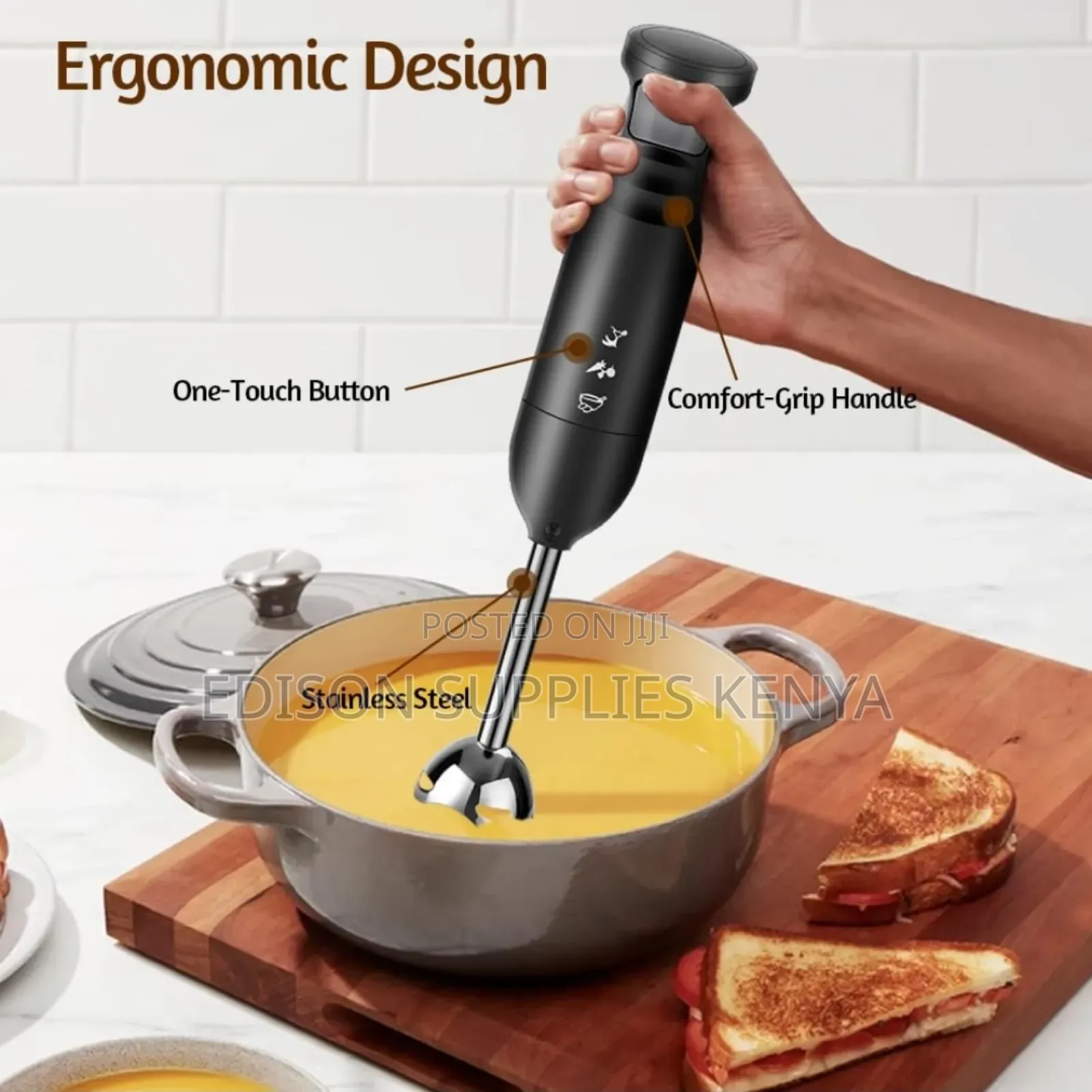 Hand Blender Immersion Blender 800 Watt Puree Smoothie Maker