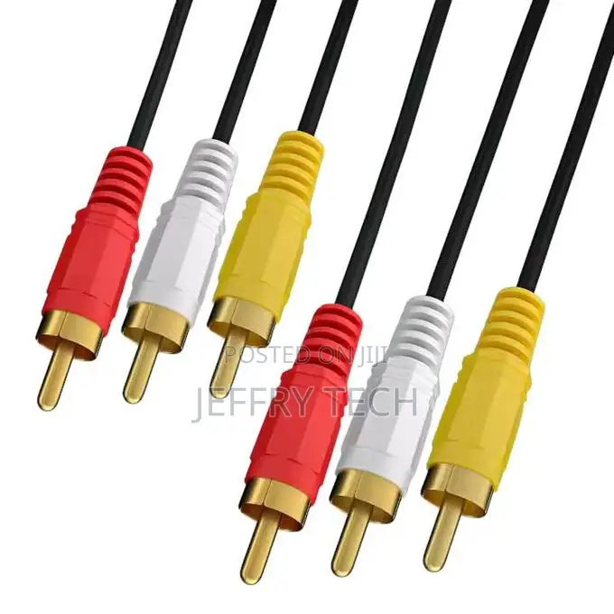 Capsys 3 Rca Male to Male Audio Video Cable 5m Slim Cord