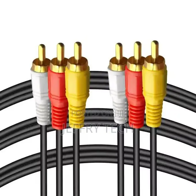 Capsys 3 Rca Male to Male Audio Video Cable 5m Slim Cord