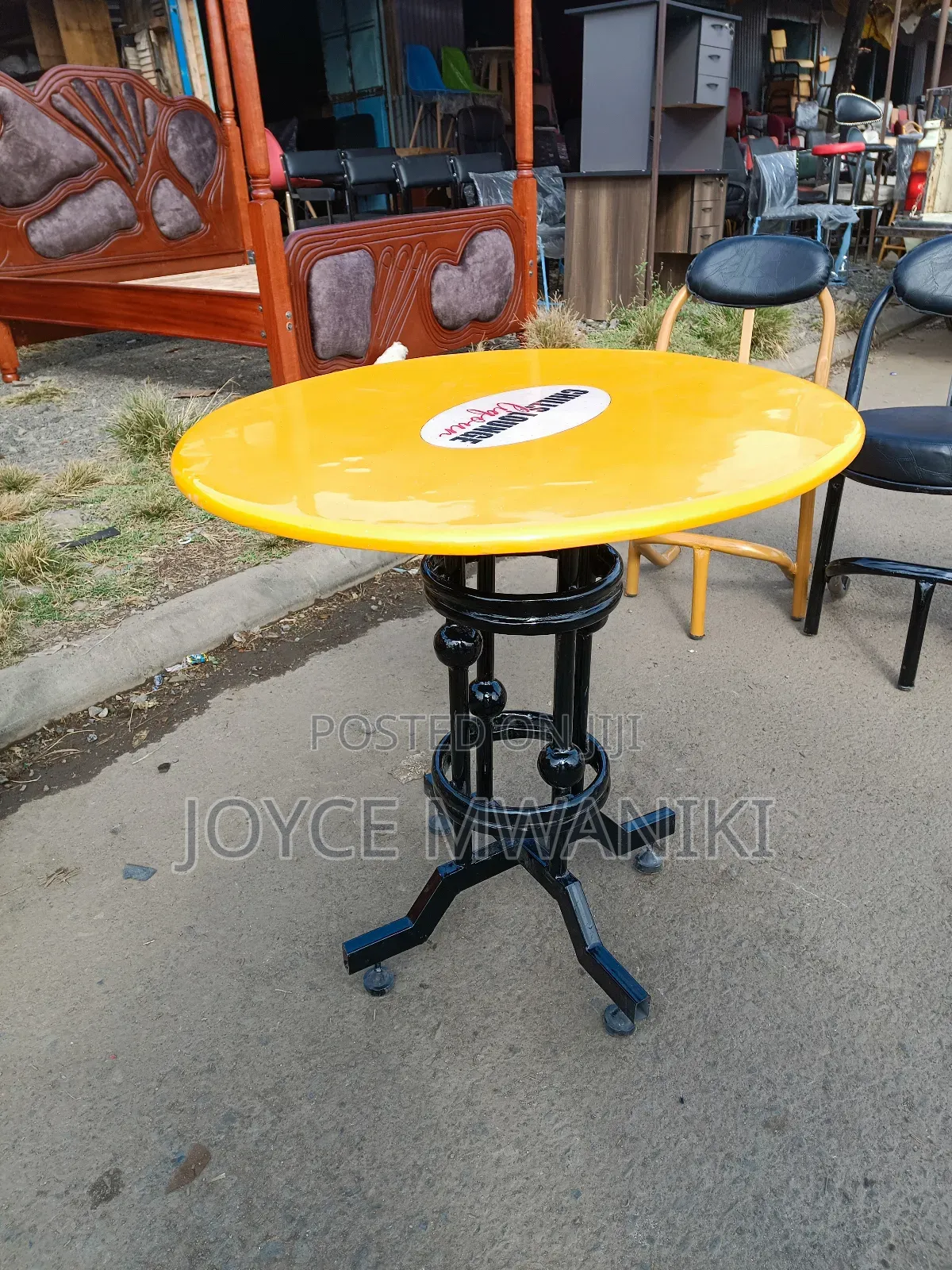 Restaurant Yellow Branded Marble Table 