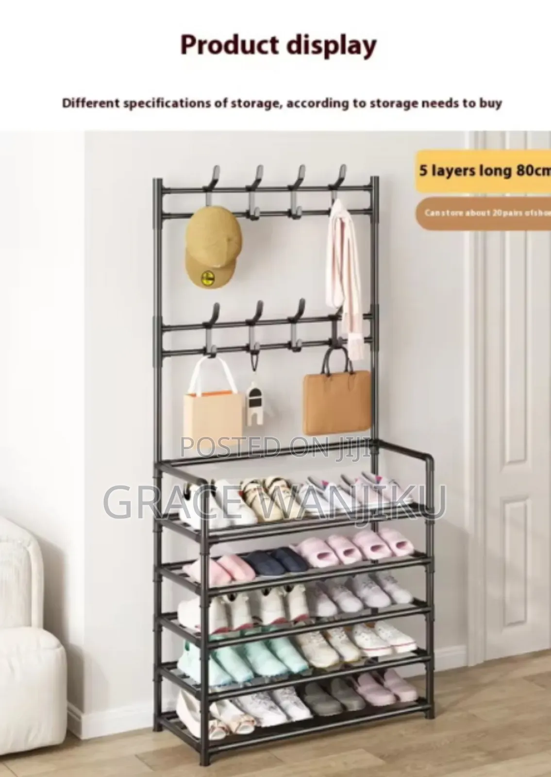 **High Strong Metallic 5 Layer Shoe Rack Organizer*