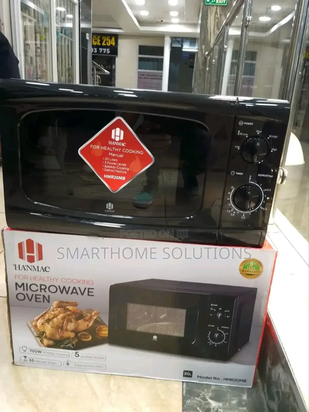Hanmac Hmr20mb 20l Black Microwave – Easy Manual Operation