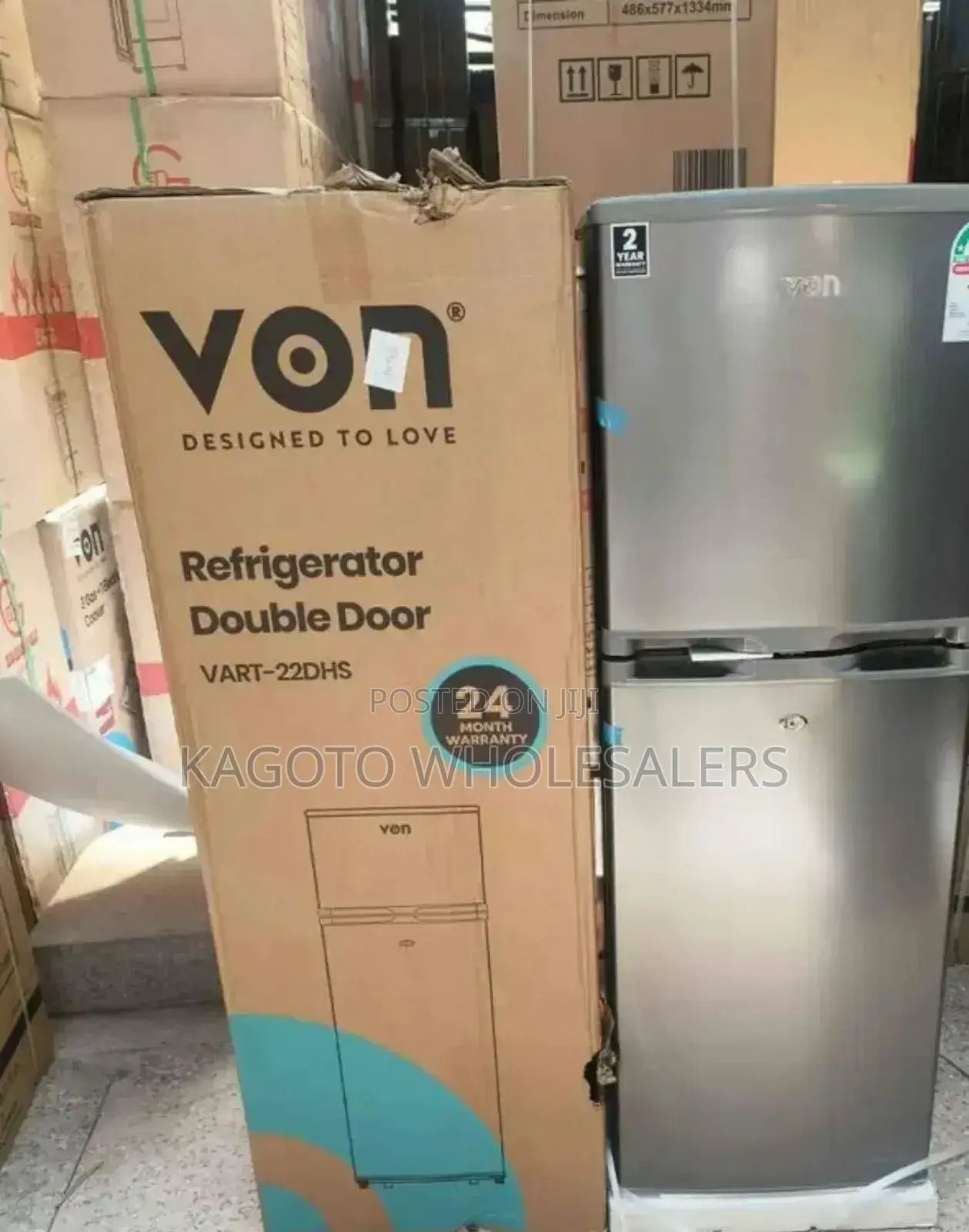 Von 138litres Double Door Refrigerator VNF/138l
