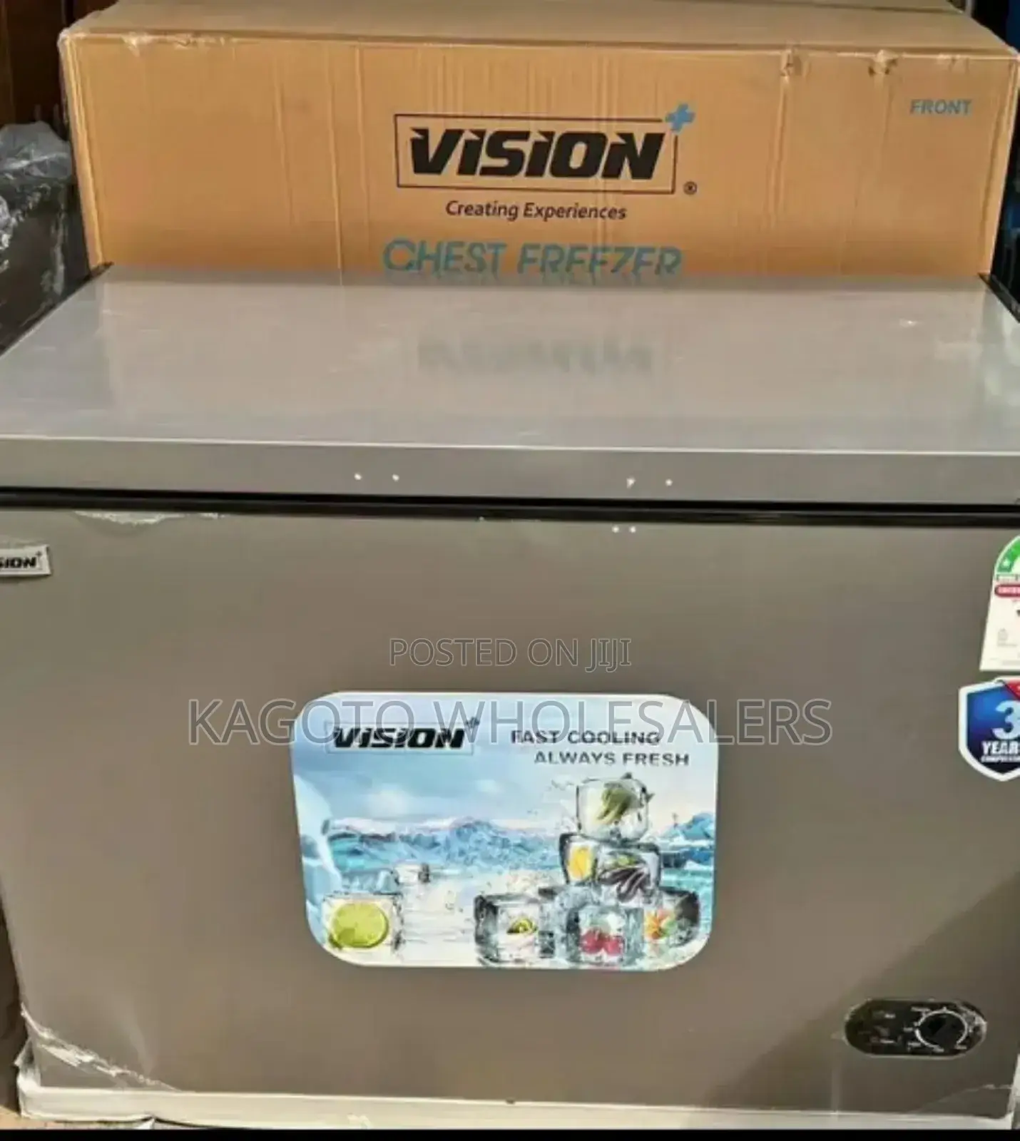 Vision 300litres Chest Freezer (Grey) v-300lf