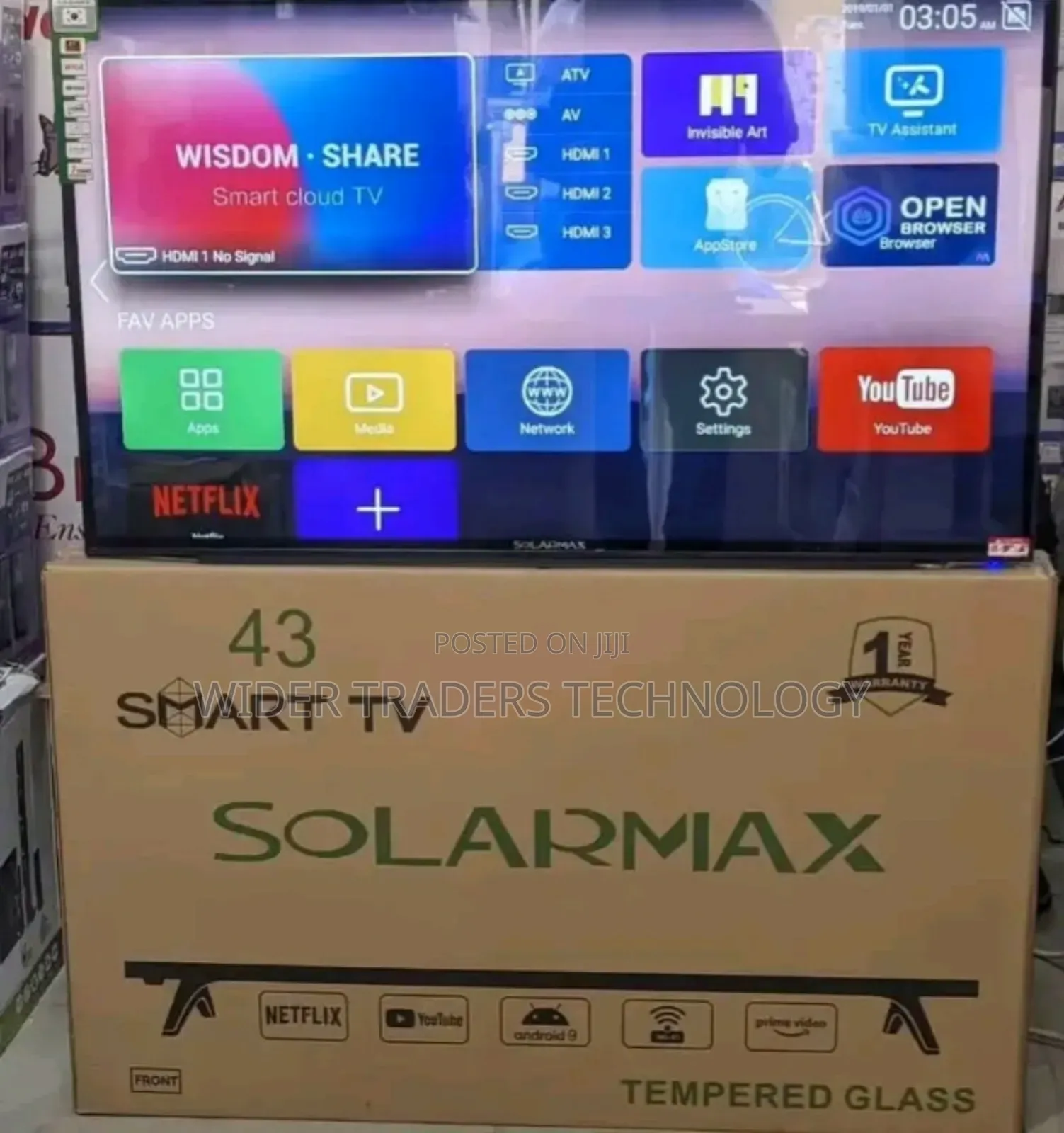 Solarmax 43inche Smart Android Digital Tv Bluetooth Enabledp