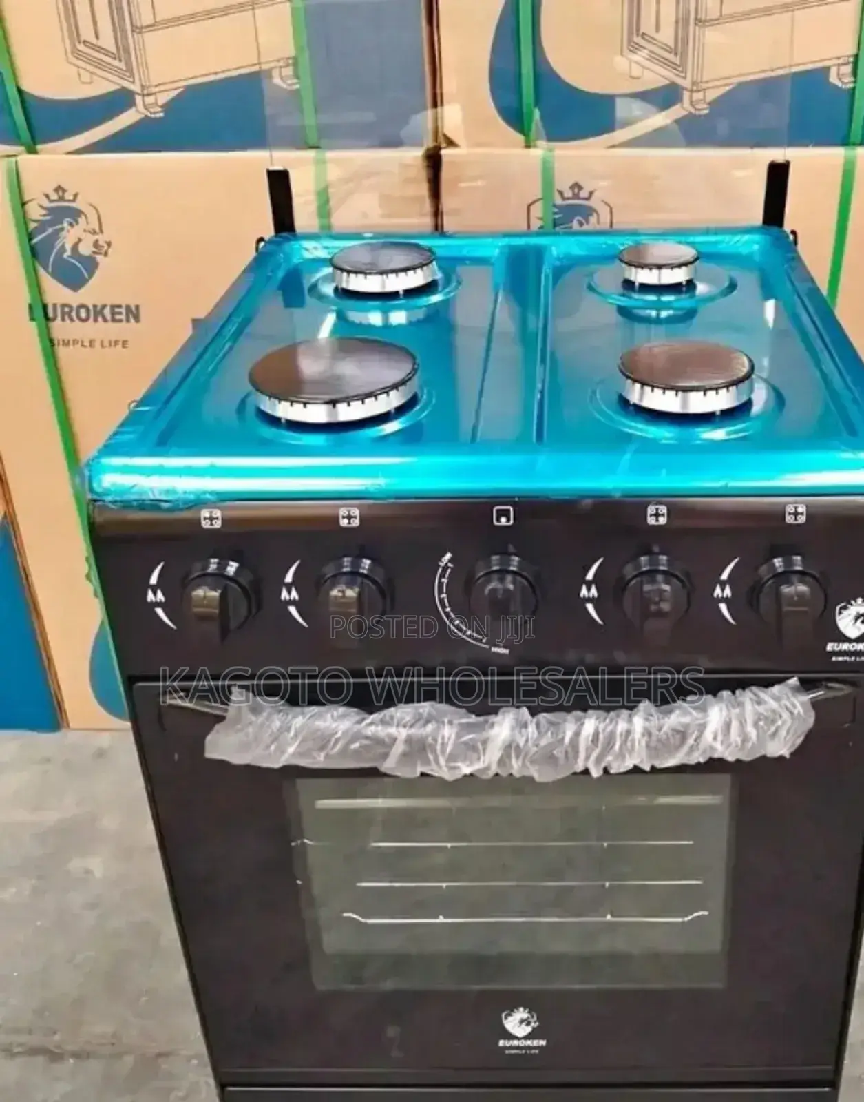 Euroken 4 Full Gas Free Standing Gas Cooker (Black) E4