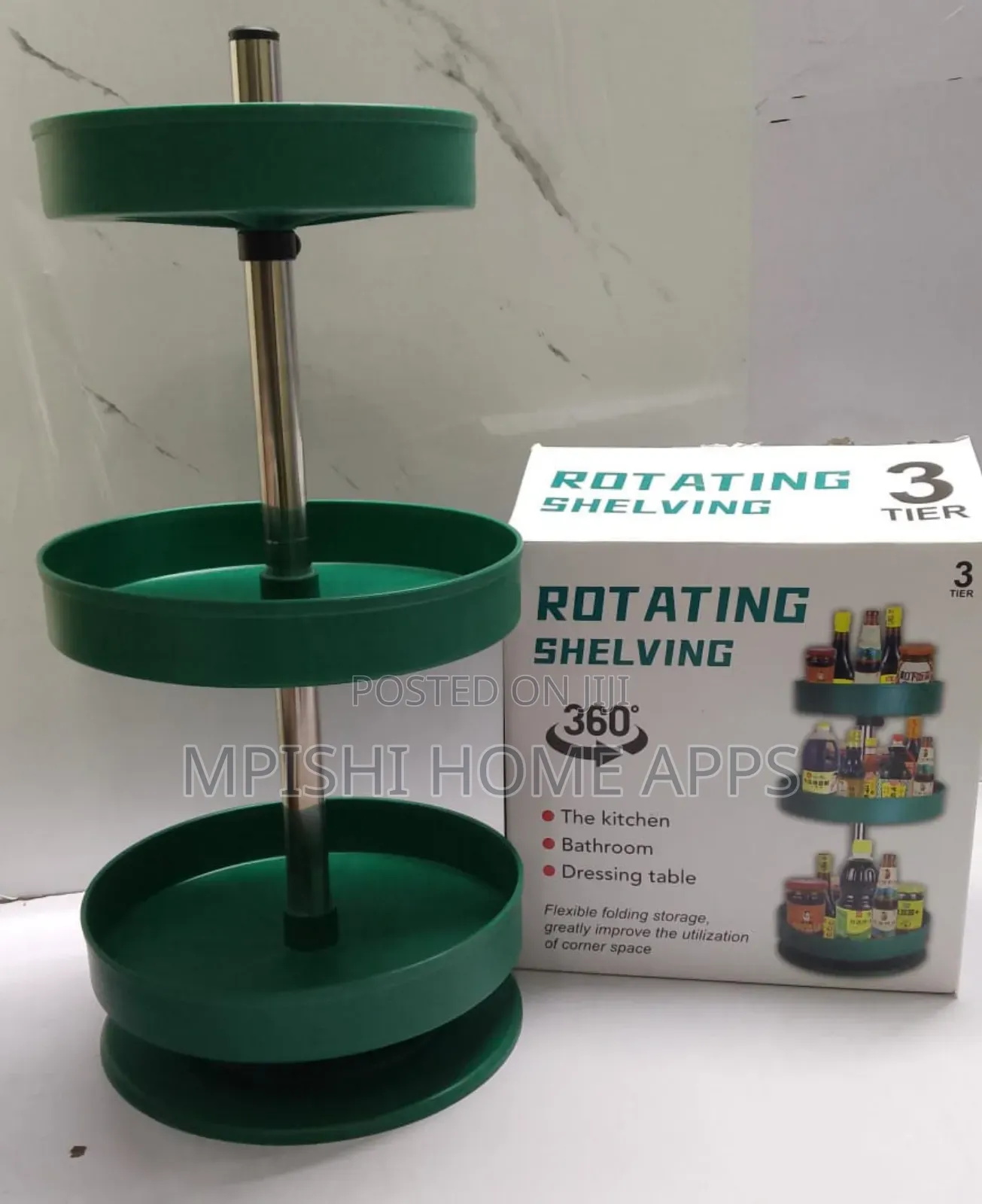 3 Tier Rotating Shelving (Green)