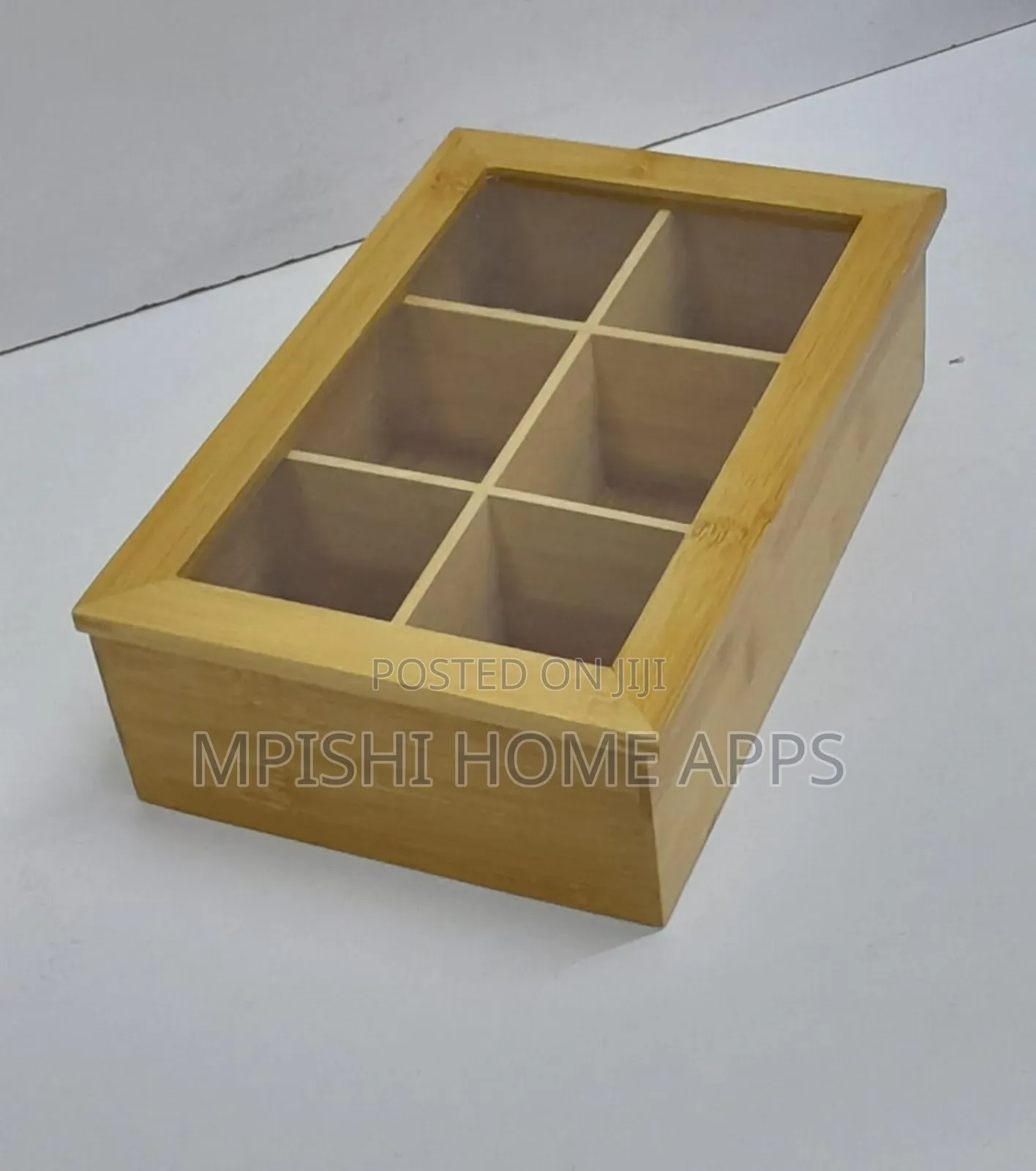 6 Slots Bamboo Wooden Teabag Organiser