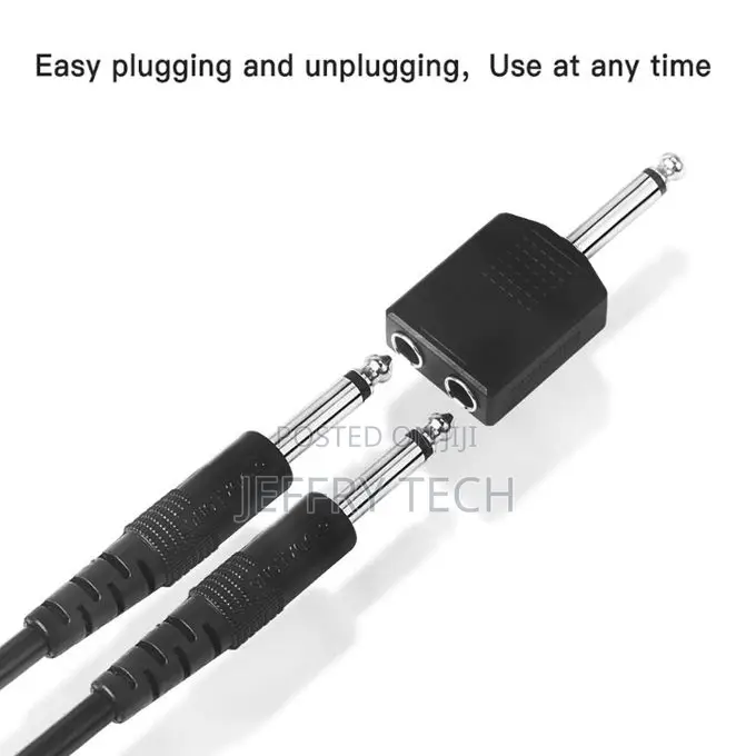 6.5mm Male Mono to Dual 6.5mm Female Audio Conversion Conne