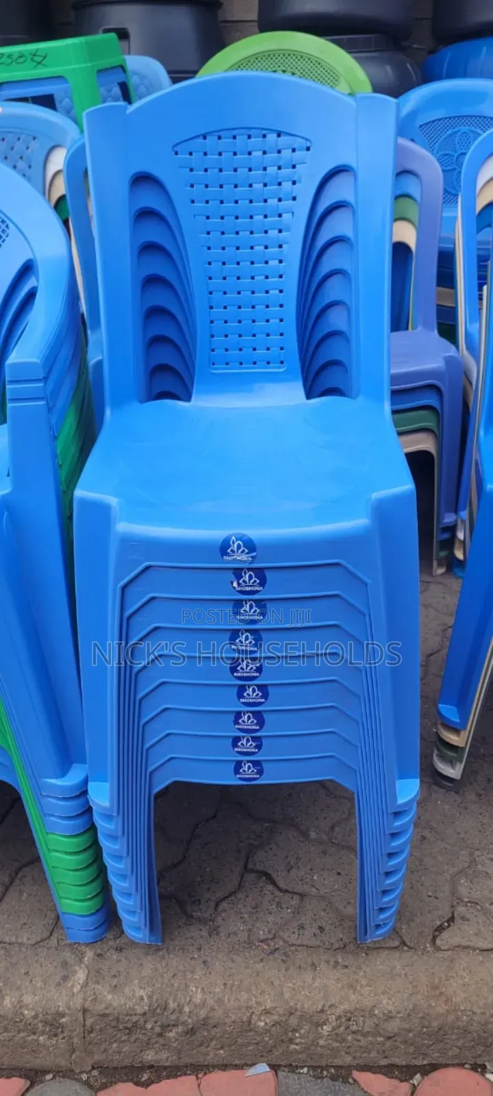 Nul Blue Plastic Chair, Chairs of Armless