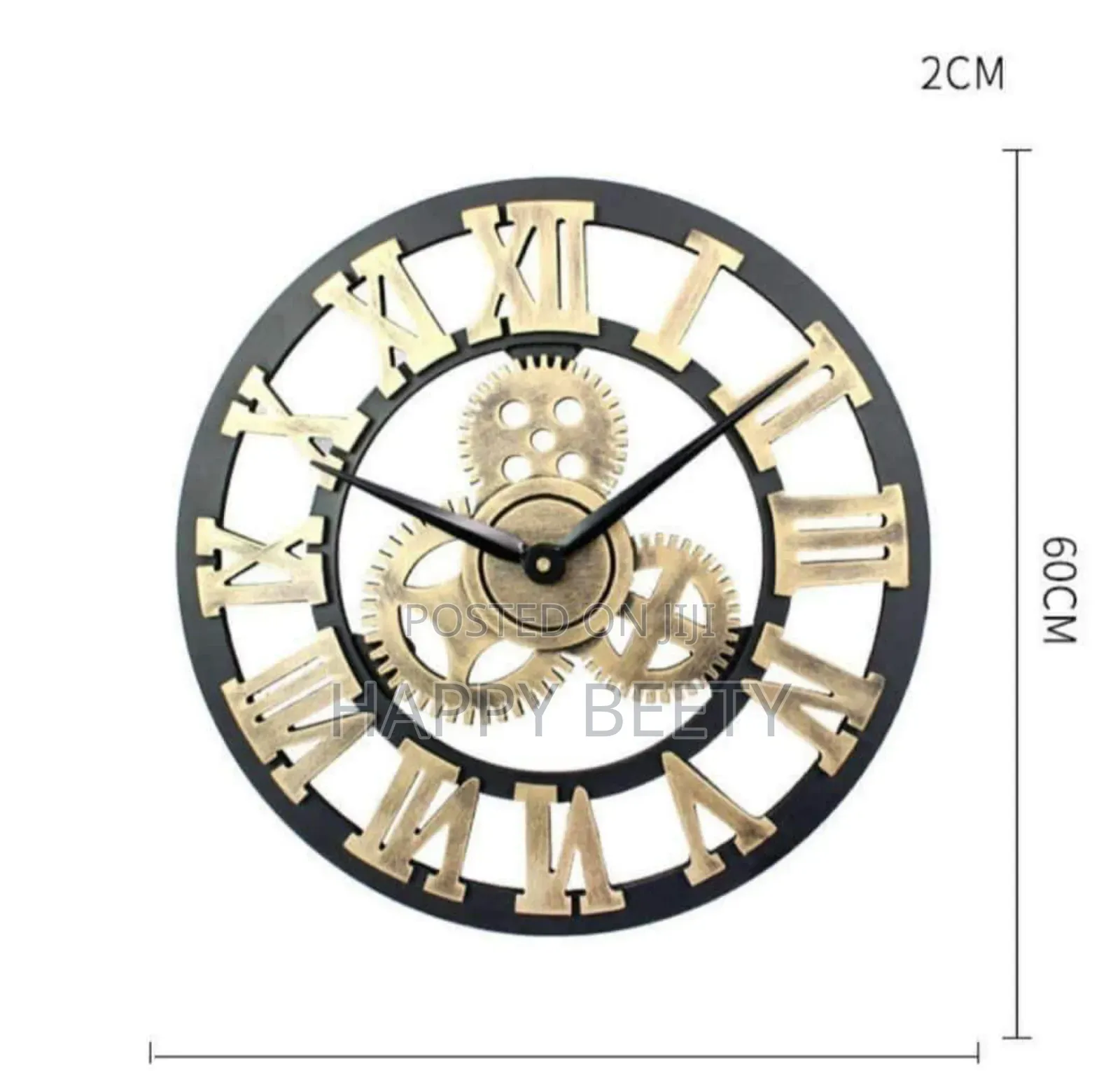 *3d Roman Vintage Gear Pocket Wall Clock*